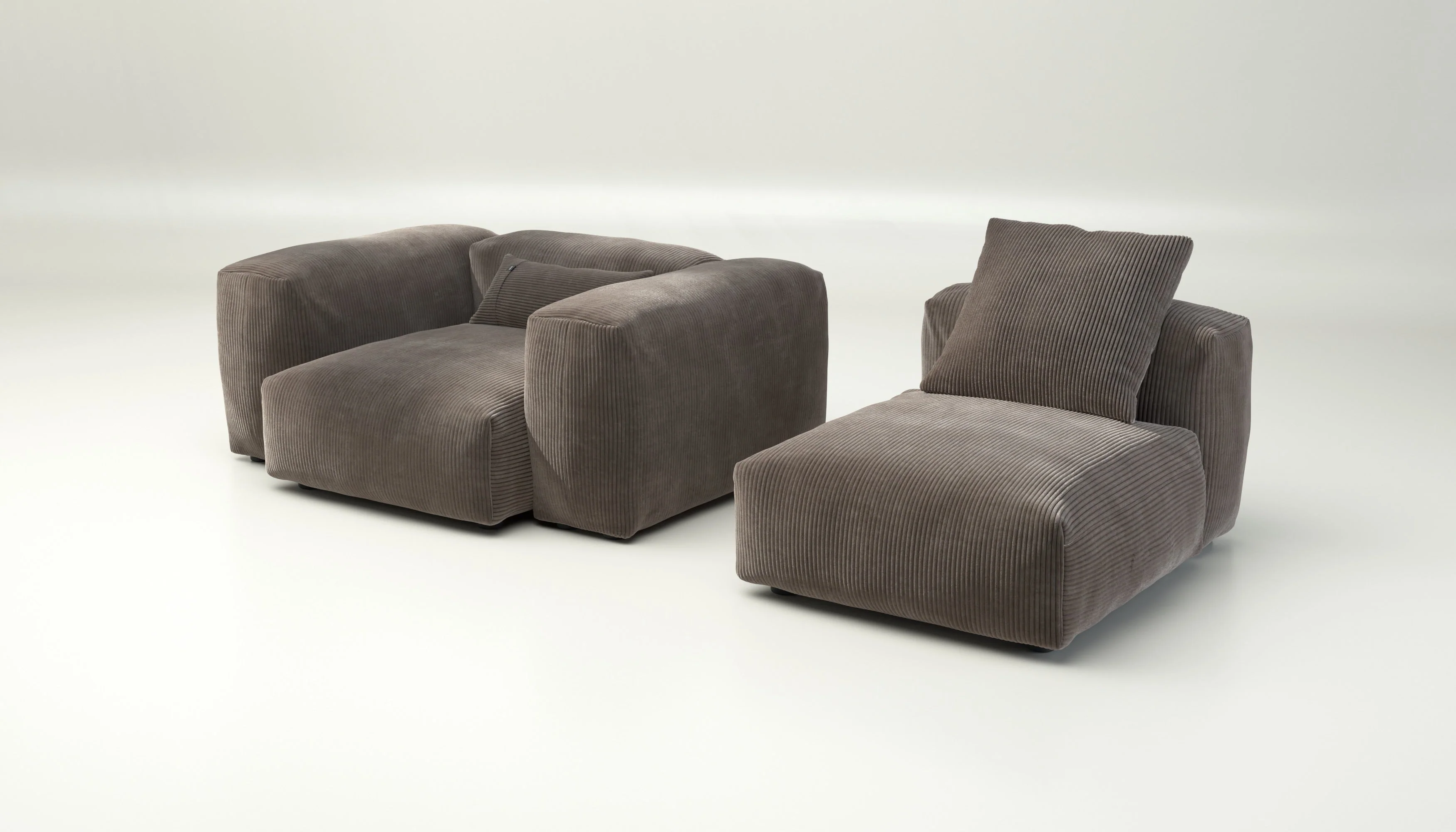 vetsak | Sofa Set 02 Medium - Cord Velour - Mocha | Modulares Sofa | 2.5 Sitzer | Big Sofa - Image 4
