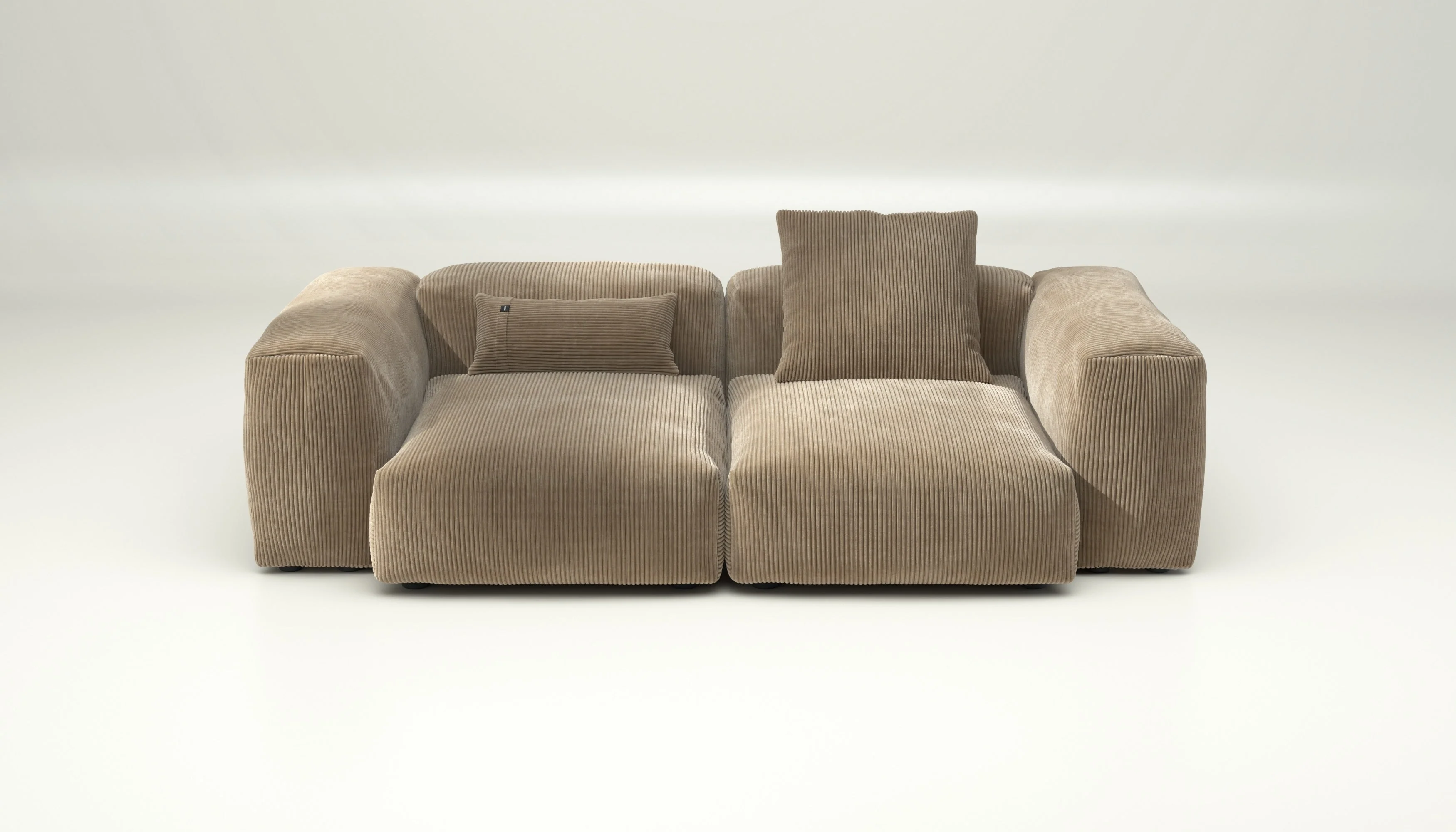 vetsak | Sofa Set 02 Medium - Cord Velour - Sand | Modulares Sofa | 2.5 Sitzer | Big Sofa