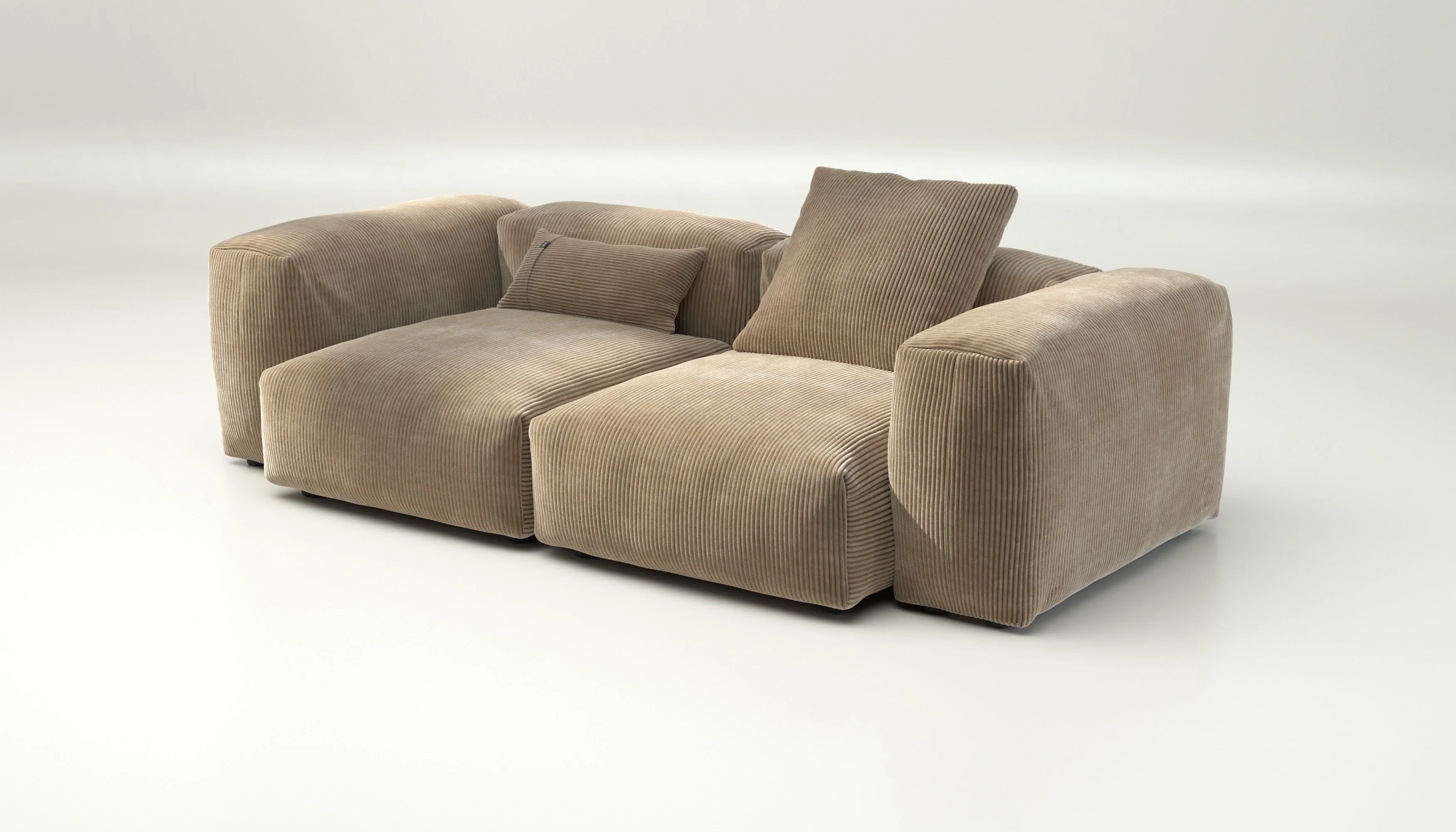 vetsak | Sofa Set 02 Medium - Cord Velour - Sand | Modulares Sofa | 2.5 Sitzer | Big Sofa - Image 3