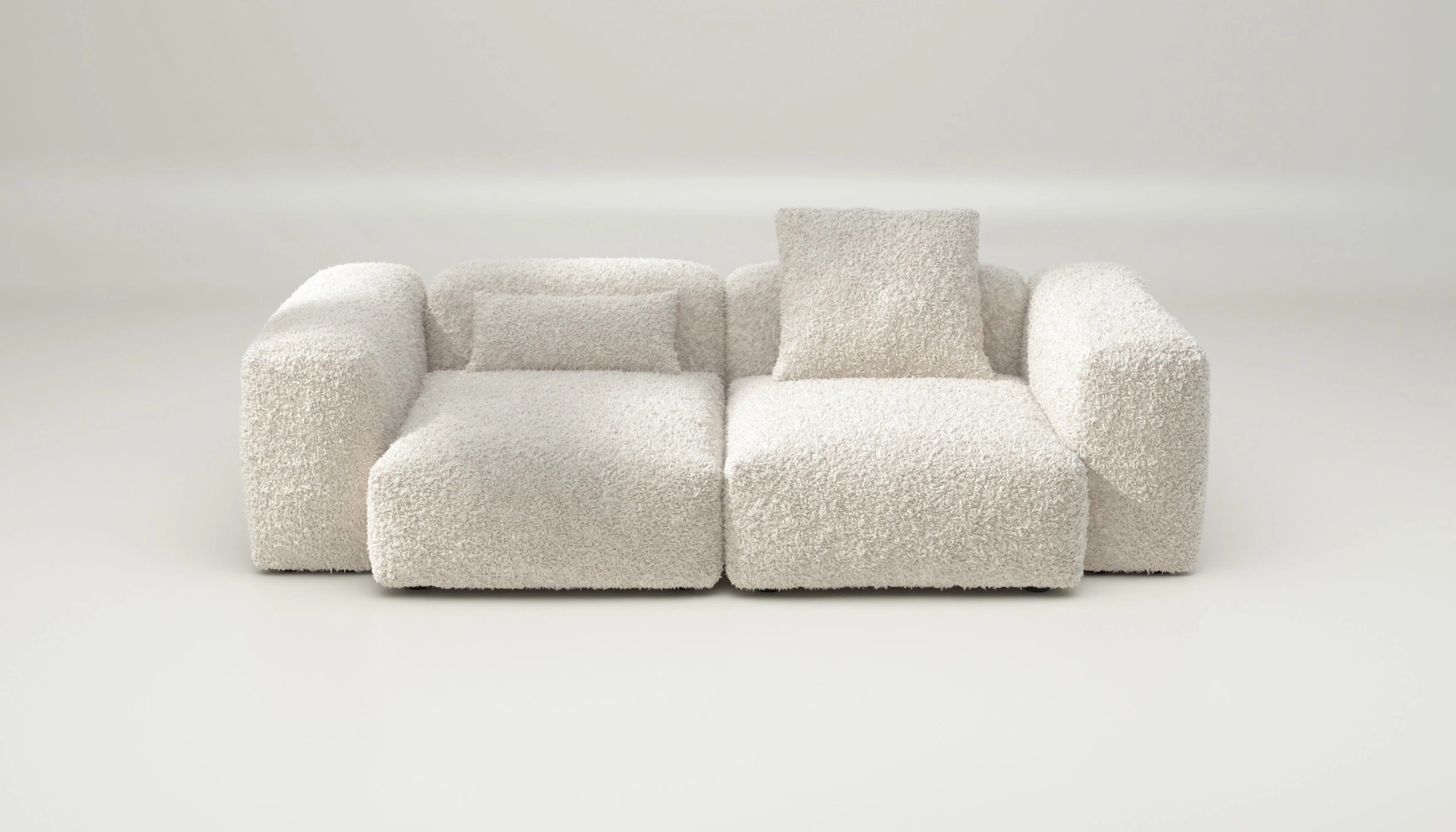 vetsak | Sofa Set 02 Medium - Doodle - Creme | Modulares Sofa | 2.5 Sitzer | Big Sofa