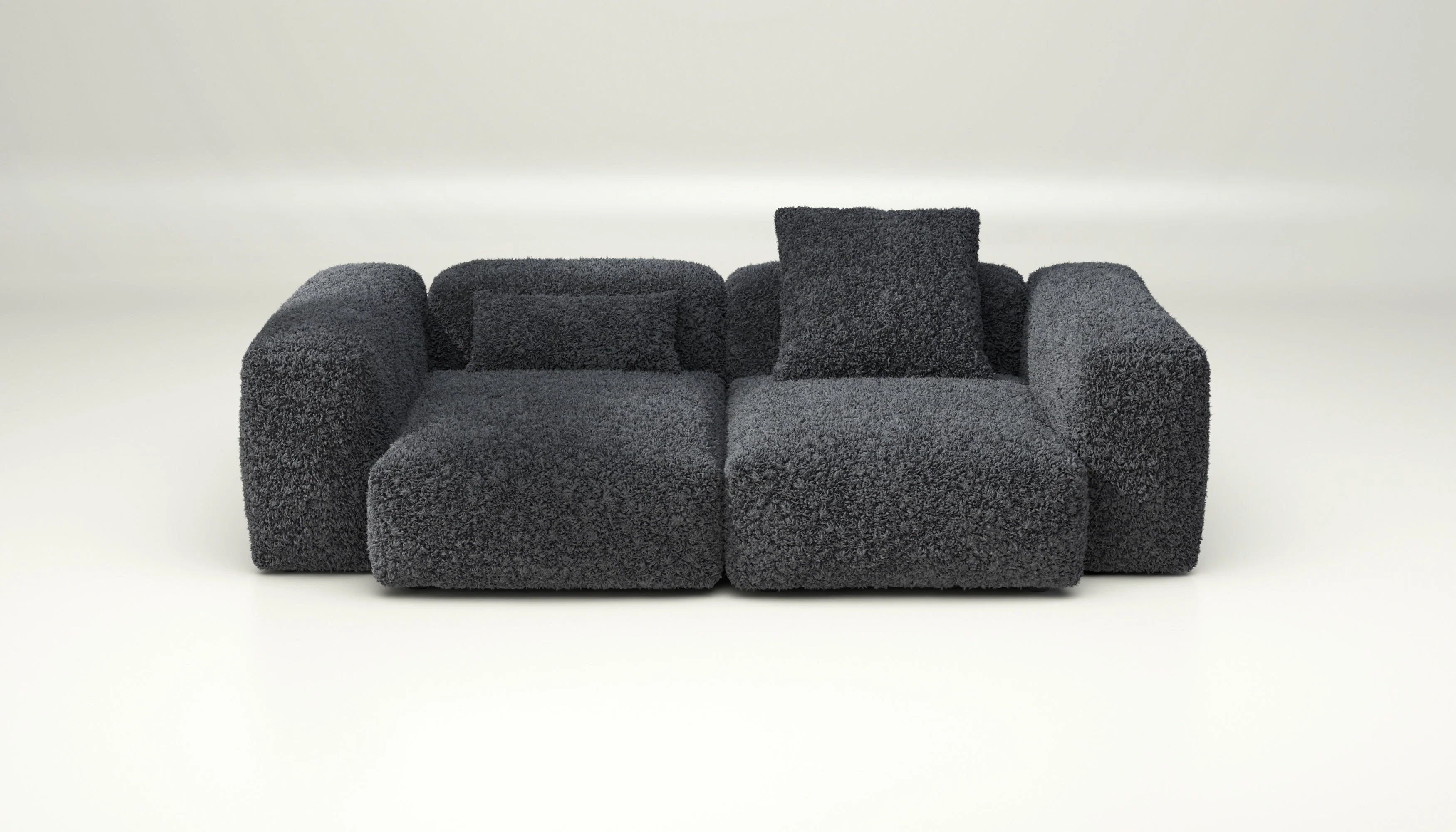 vetsak | Sofa Set 02 Medium - Doodle - Dark Grey | Modulares Sofa | 2.5 Sitzer | Big Sofa