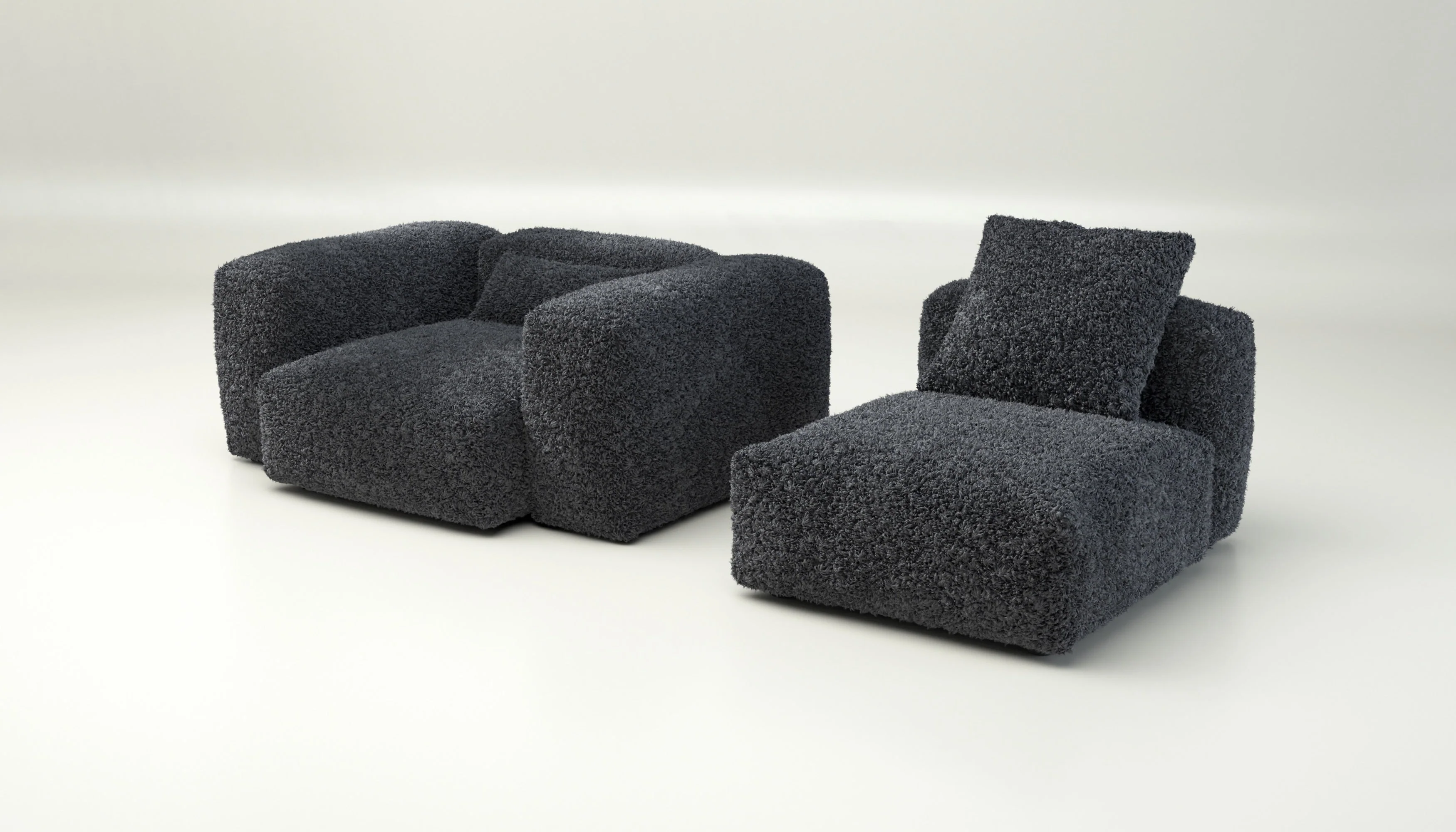 vetsak | Sofa Set 02 Medium - Doodle - Dark Grey | Modulares Sofa | 2.5 Sitzer | Big Sofa - Image 4