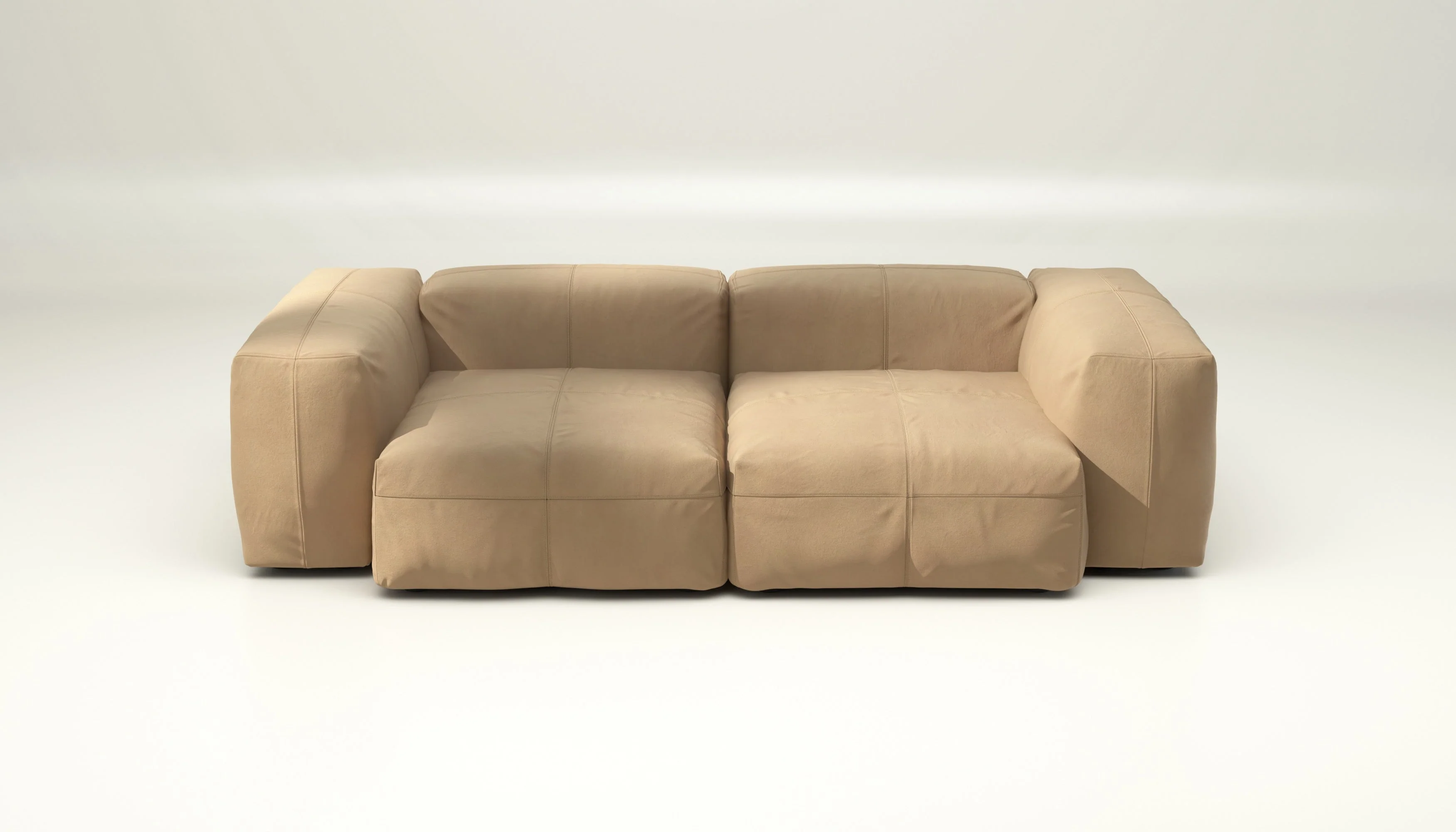 vetsak | Sofa Set 02 Medium - Leather - Beige | Modulares Sofa | 2.5 Sitzer | Big Sofa - Image 2