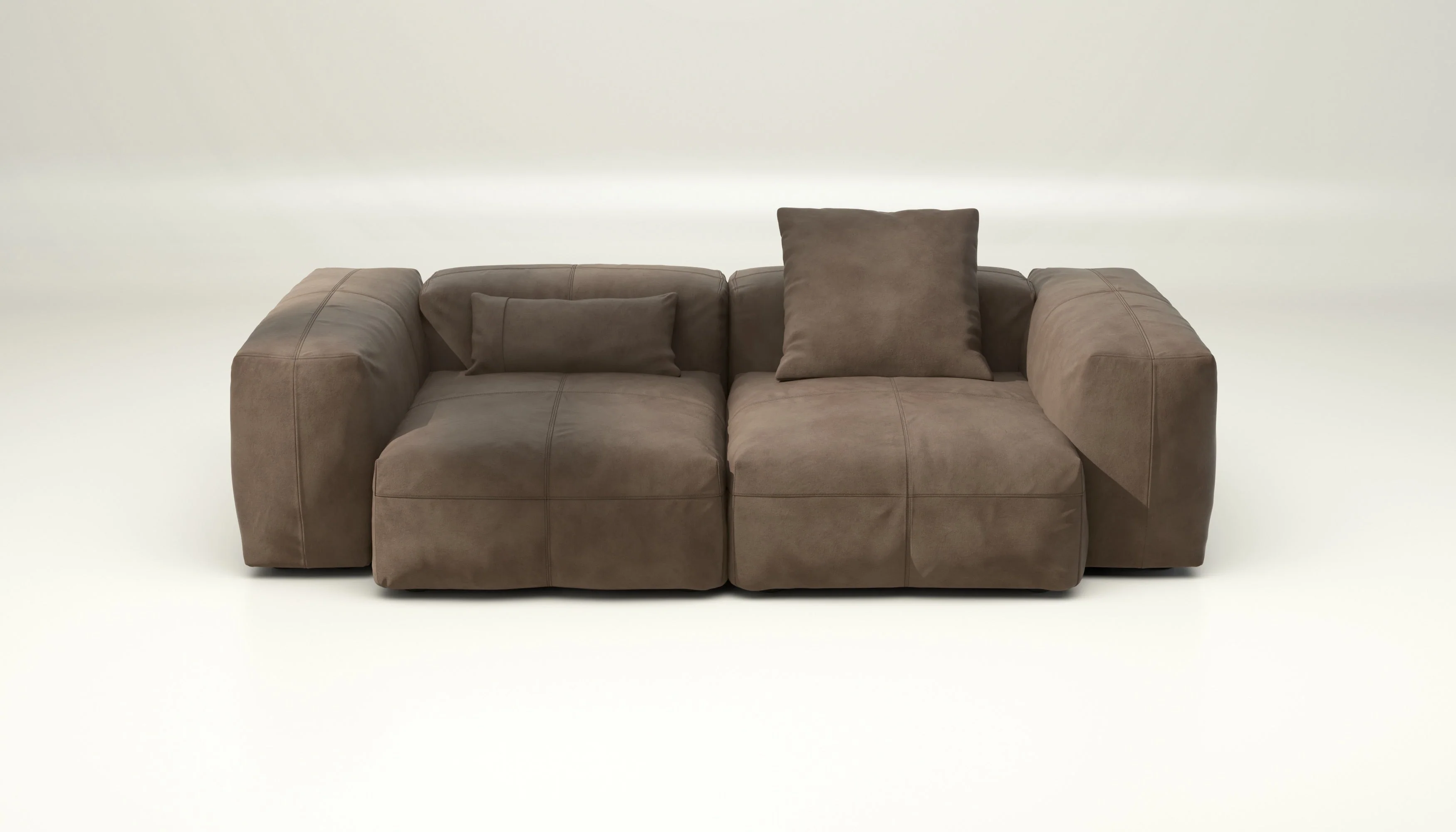 vetsak | Sofa Set 02 Medium - leather - cacao | Modulares Sofa | 2.5 Sitzer | Big Sofa