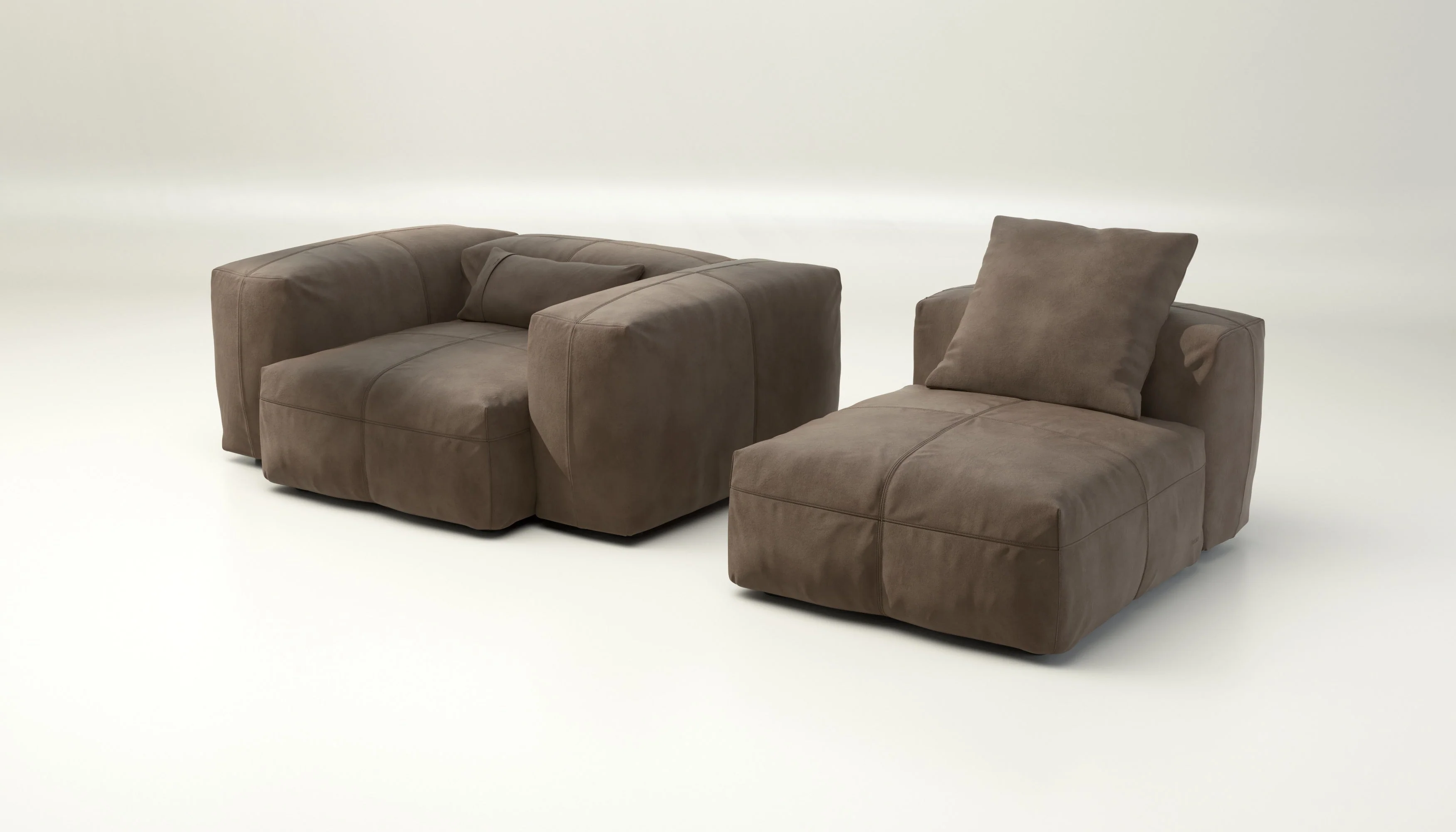 vetsak | Sofa Set 02 Medium - leather - cacao | Modulares Sofa | 2.5 Sitzer | Big Sofa - Image 4