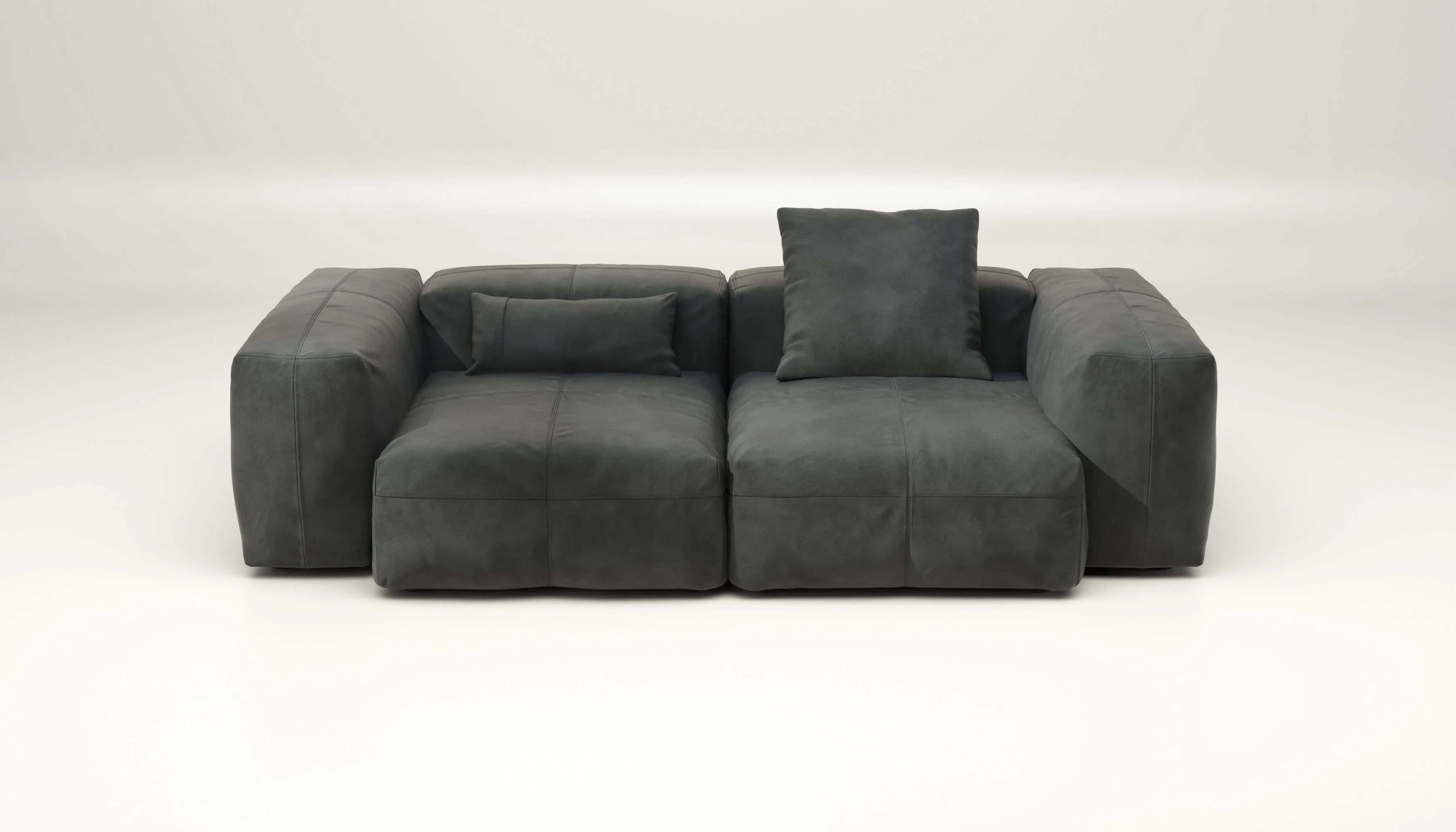 vetsak | Sofa Set 02 Medium - Leather - Cacao | Modulares Sofa | 2.5 Sitzer | Big Sofa