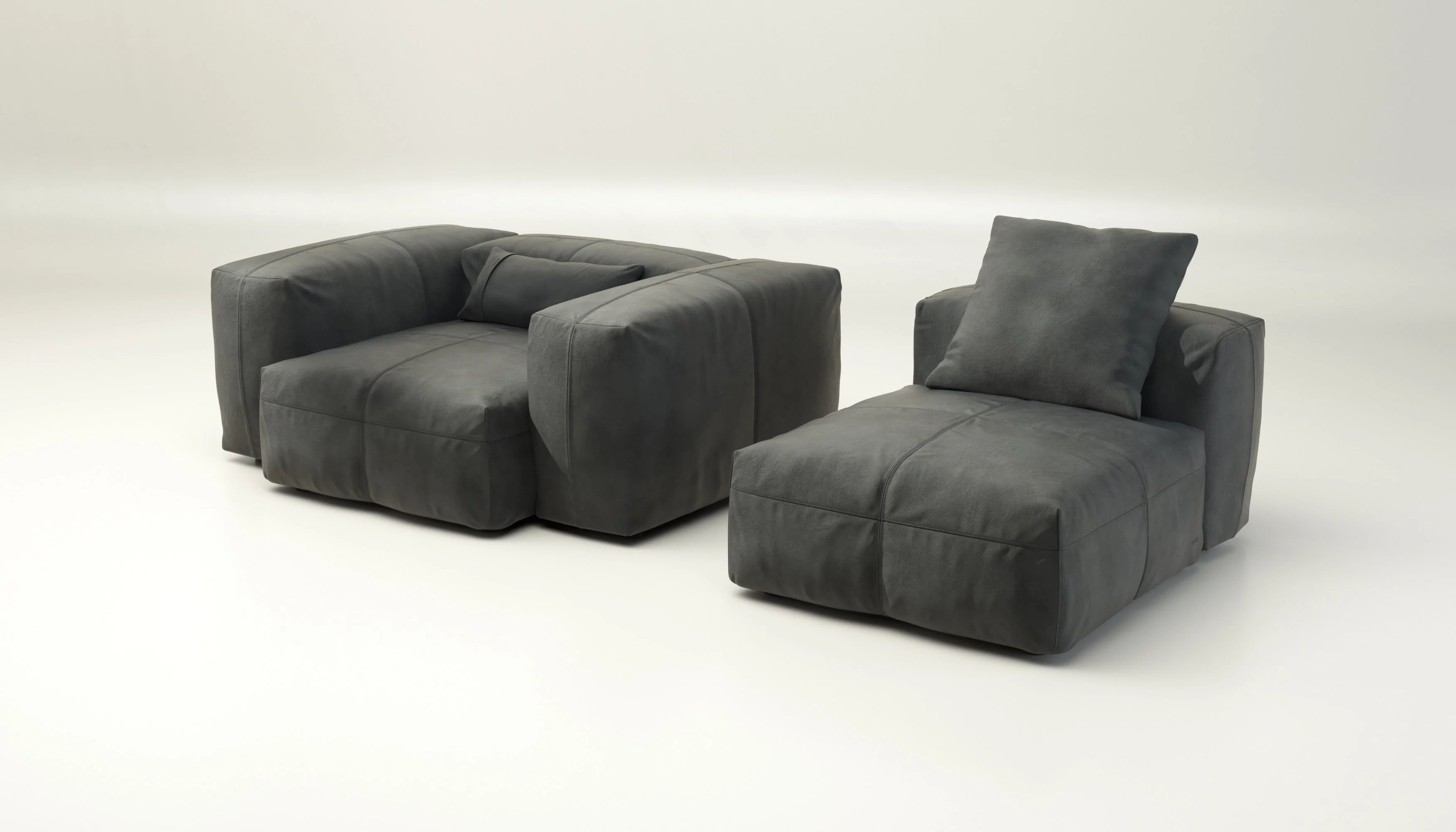vetsak | Sofa Set 02 Medium - Leather - Cacao | Modulares Sofa | 2.5 Sitzer | Big Sofa - Image 4