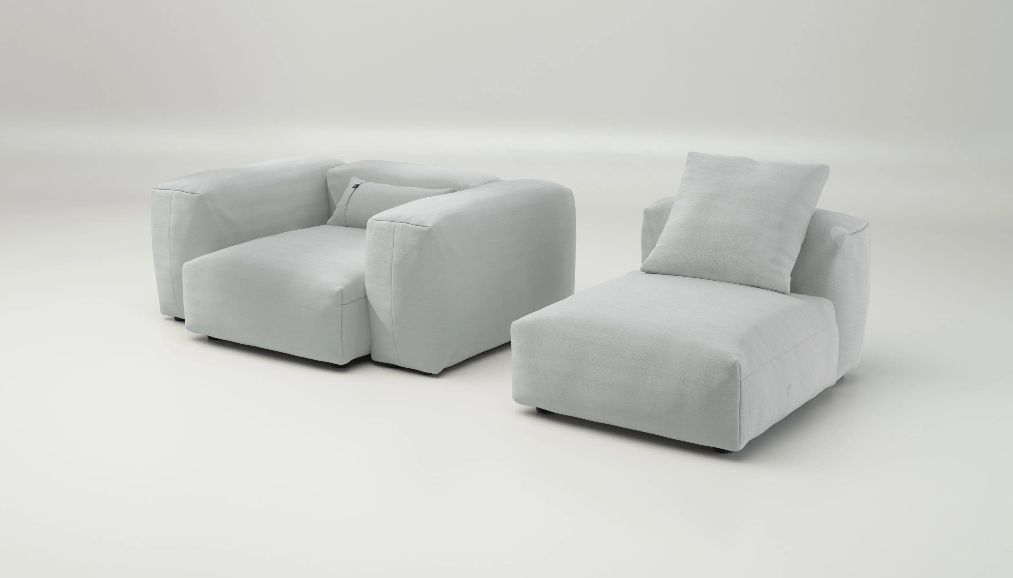 vetsak | Sofa Set 02 Medium - Pique - Light Grey | Modular Sofa | 2.5 Seater | Big Sofa - Image 4