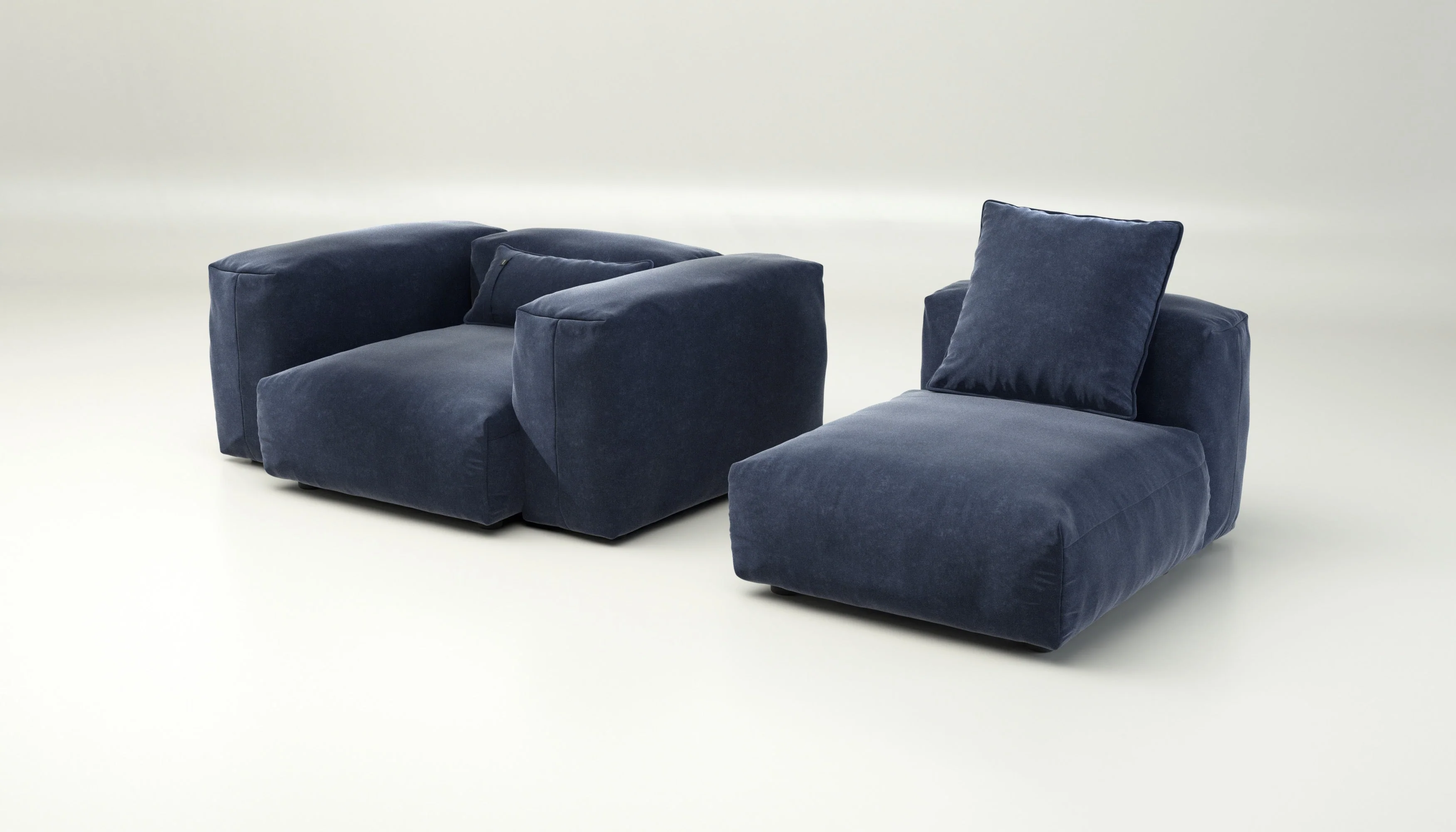 vetsak | Sofa Set 02 Medium - Suave - Navy | Modulares Sofa | 2.5 Sitzer | Big Sofa - Image 4
