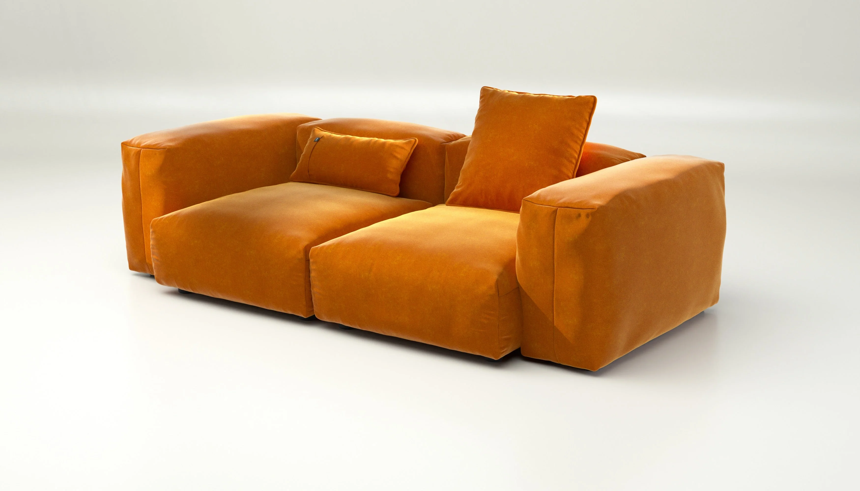 vetsak | Sofa Set 02 Medium - Suave - Orange Blaze | Modulares Sofa | 2.5 Sitzer | Big Sofa - Image 3