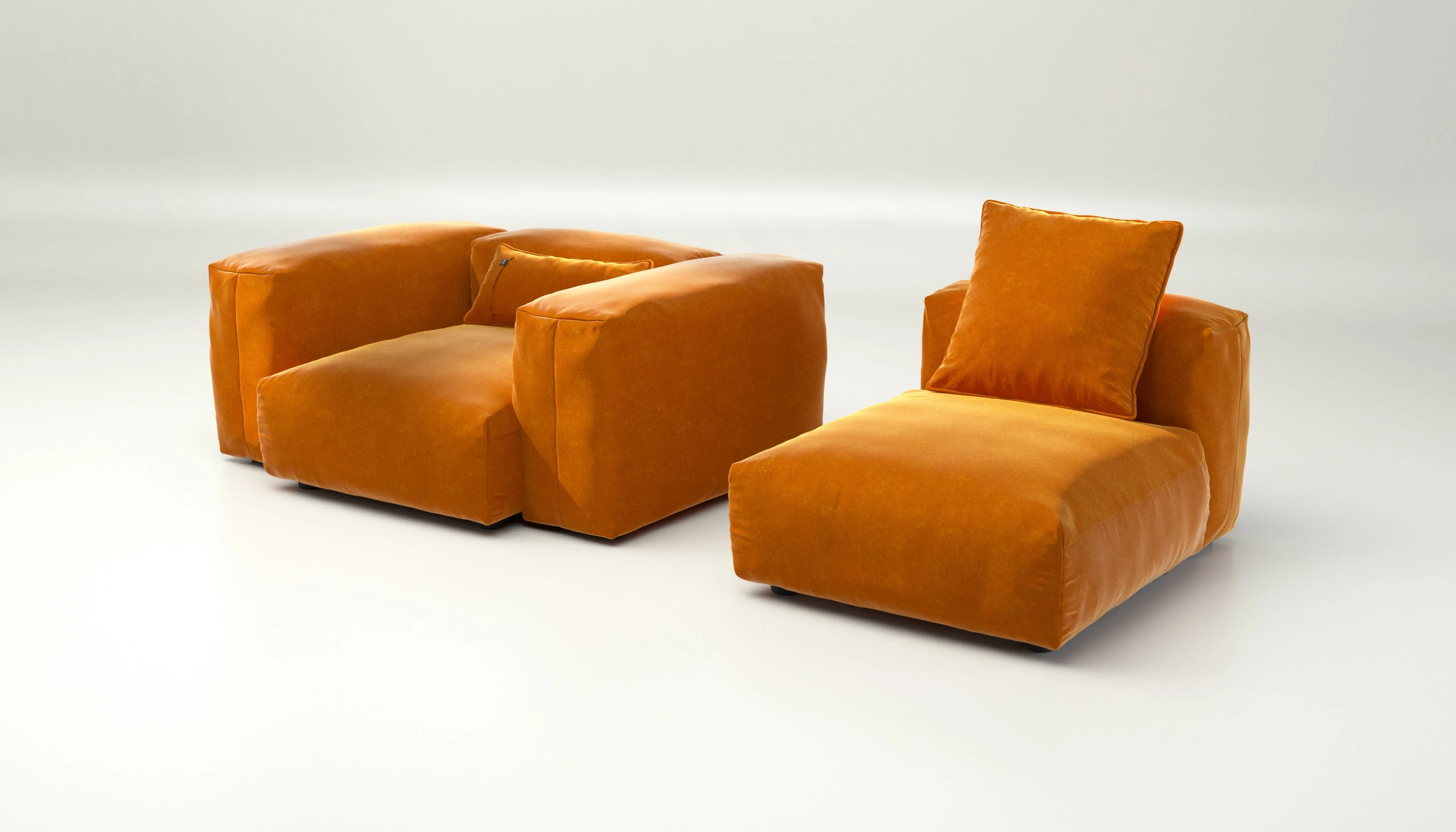 vetsak | Sofa Set 02 Medium - Suave - Orange Blaze | Modulares Sofa | 2.5 Sitzer | Big Sofa - Image 4