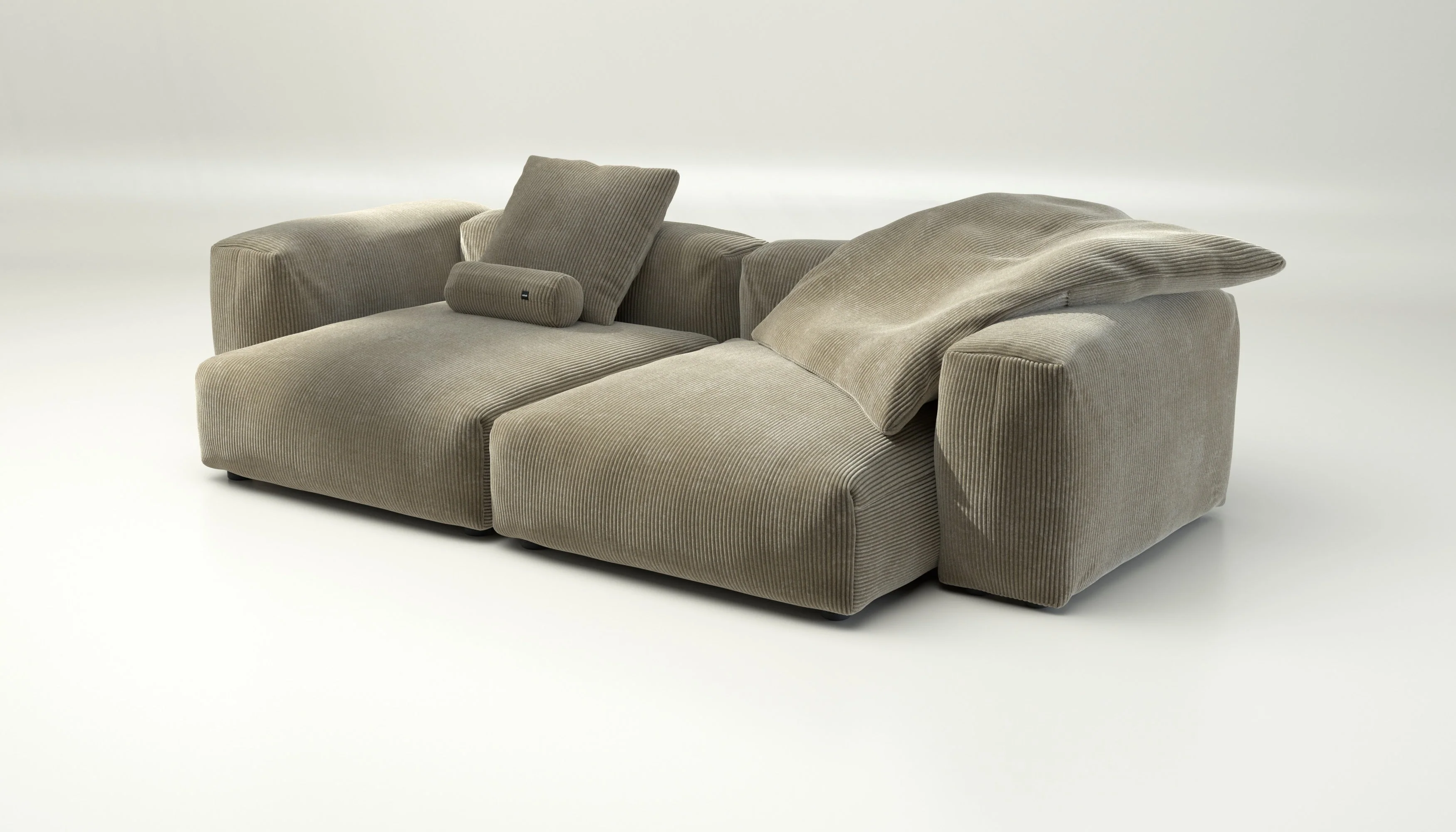 vetsak | Sofa Set 02 XLarge - Cord Velour - Khaki | Modulares Sofa | 3.5 Sitzer | Big Sofa - Image 3