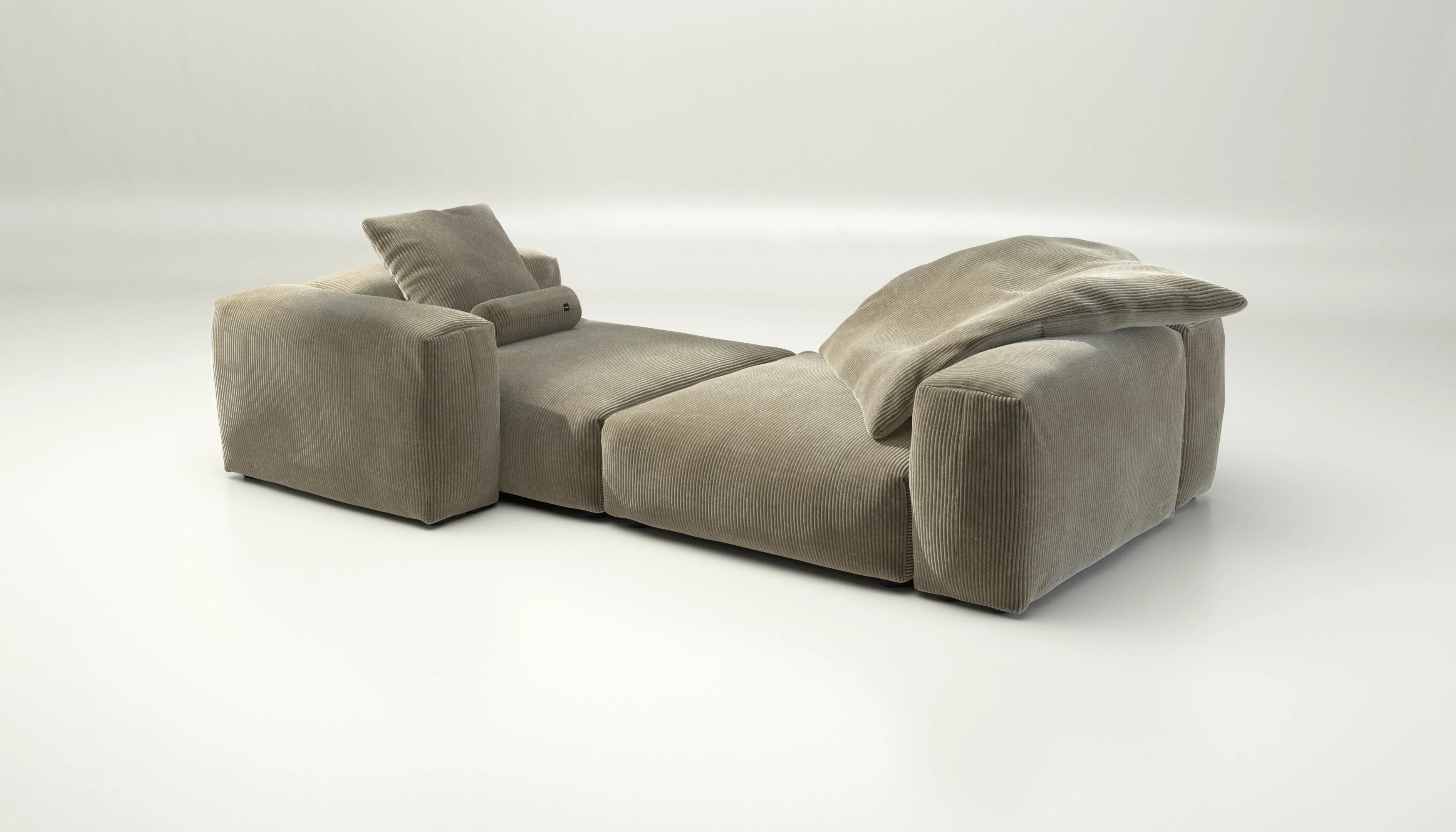 vetsak | Sofa Set 02 XLarge - Cord Velour - Khaki | Modulares Sofa | 3.5 Sitzer | Big Sofa - Image 4
