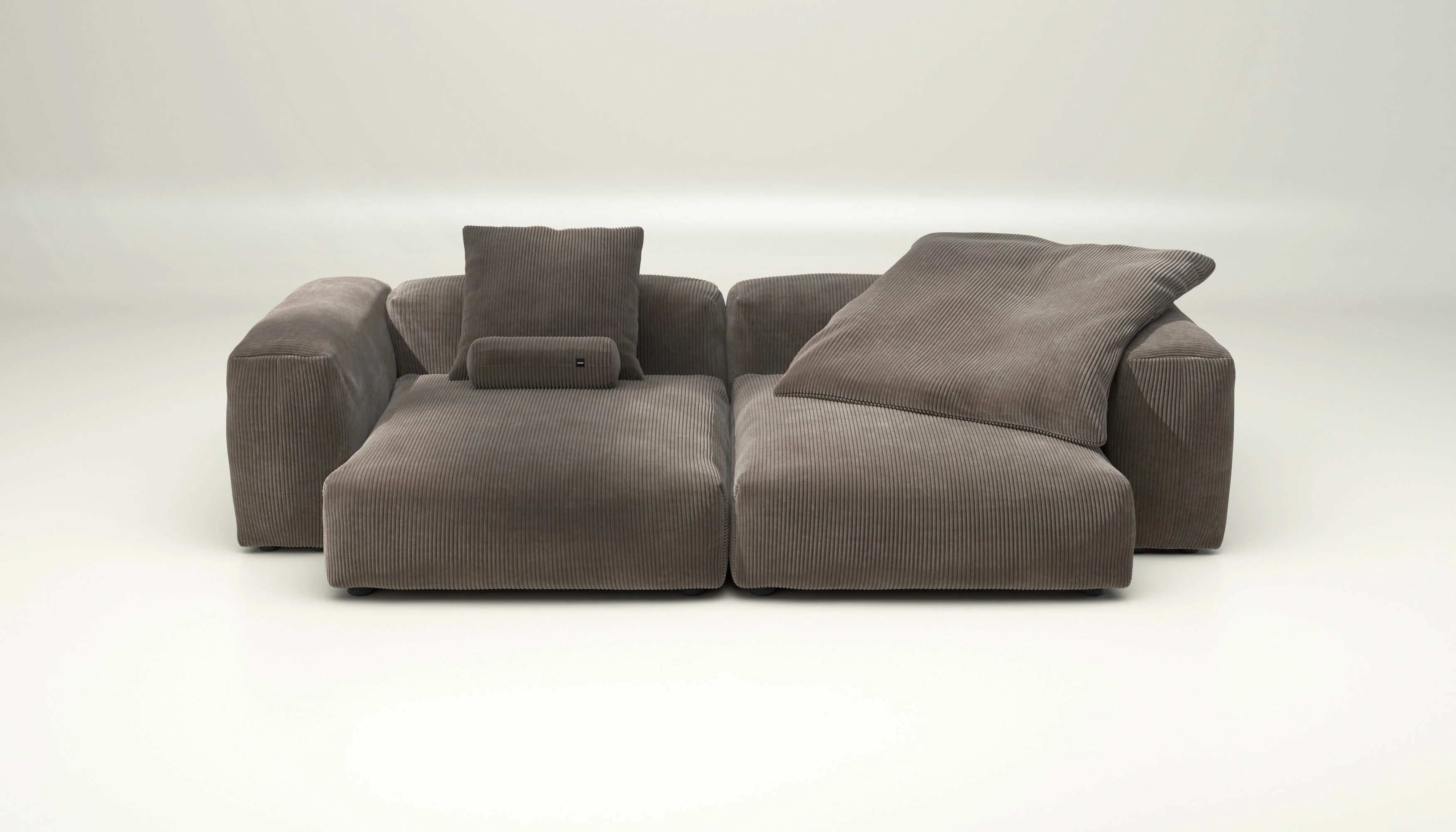 vetsak | Sofa Set 02 XLarge - Cord Velour - Mocha | Modulares Sofa | 3.5 Sitzer | Big Sofa