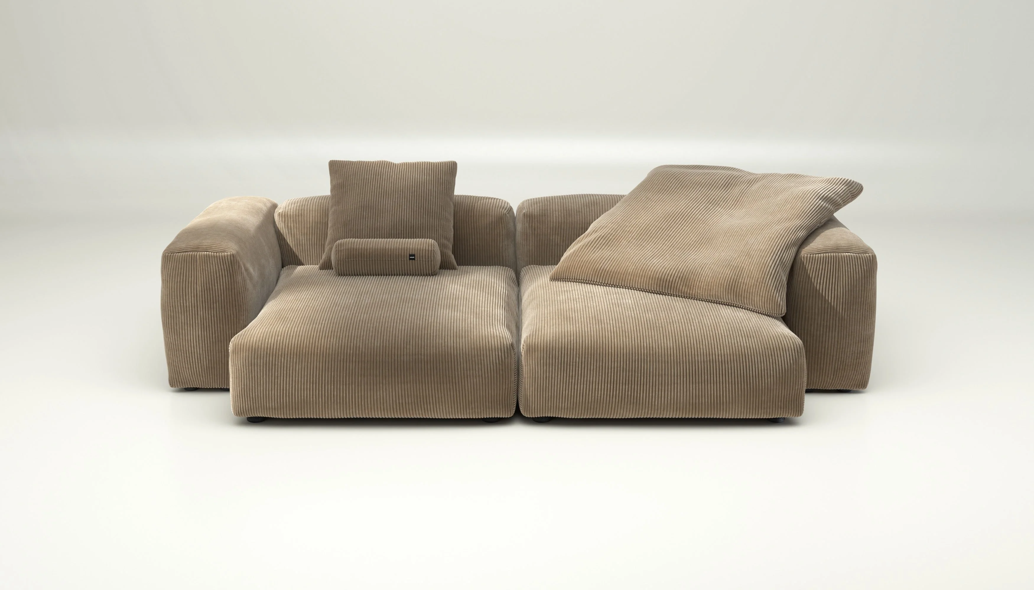 vetsak | Sofa Set 02 XLarge - Cord Velour - Sand | Modulares Sofa | 3.5 Sitzer | Big Sofa