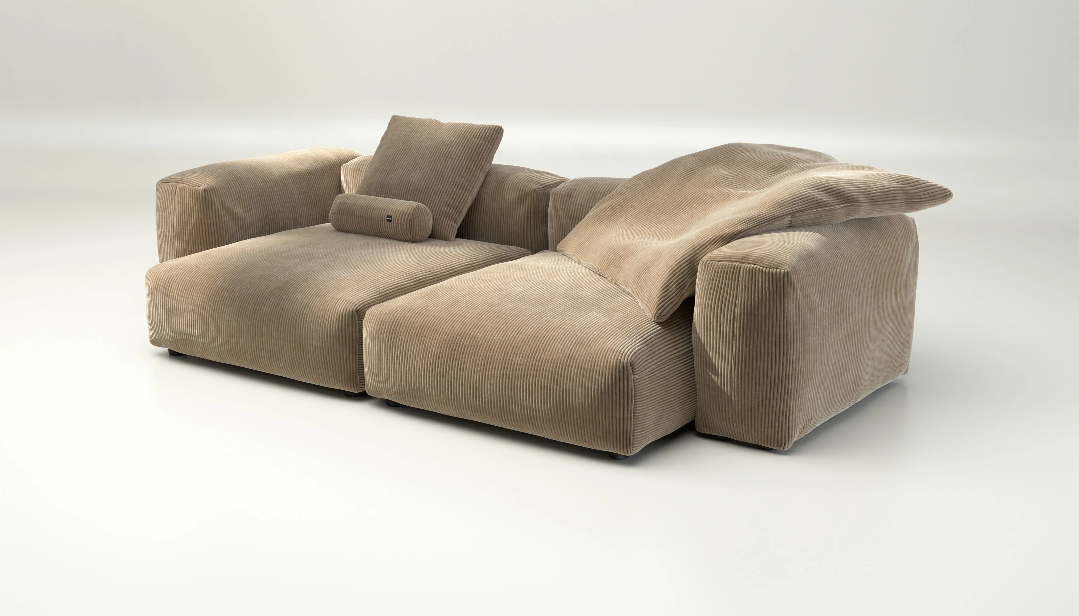 vetsak | Sofa Set 02 XLarge - Cord Velour - Sand | Modulares Sofa | 3.5 Sitzer | Big Sofa - Image 3