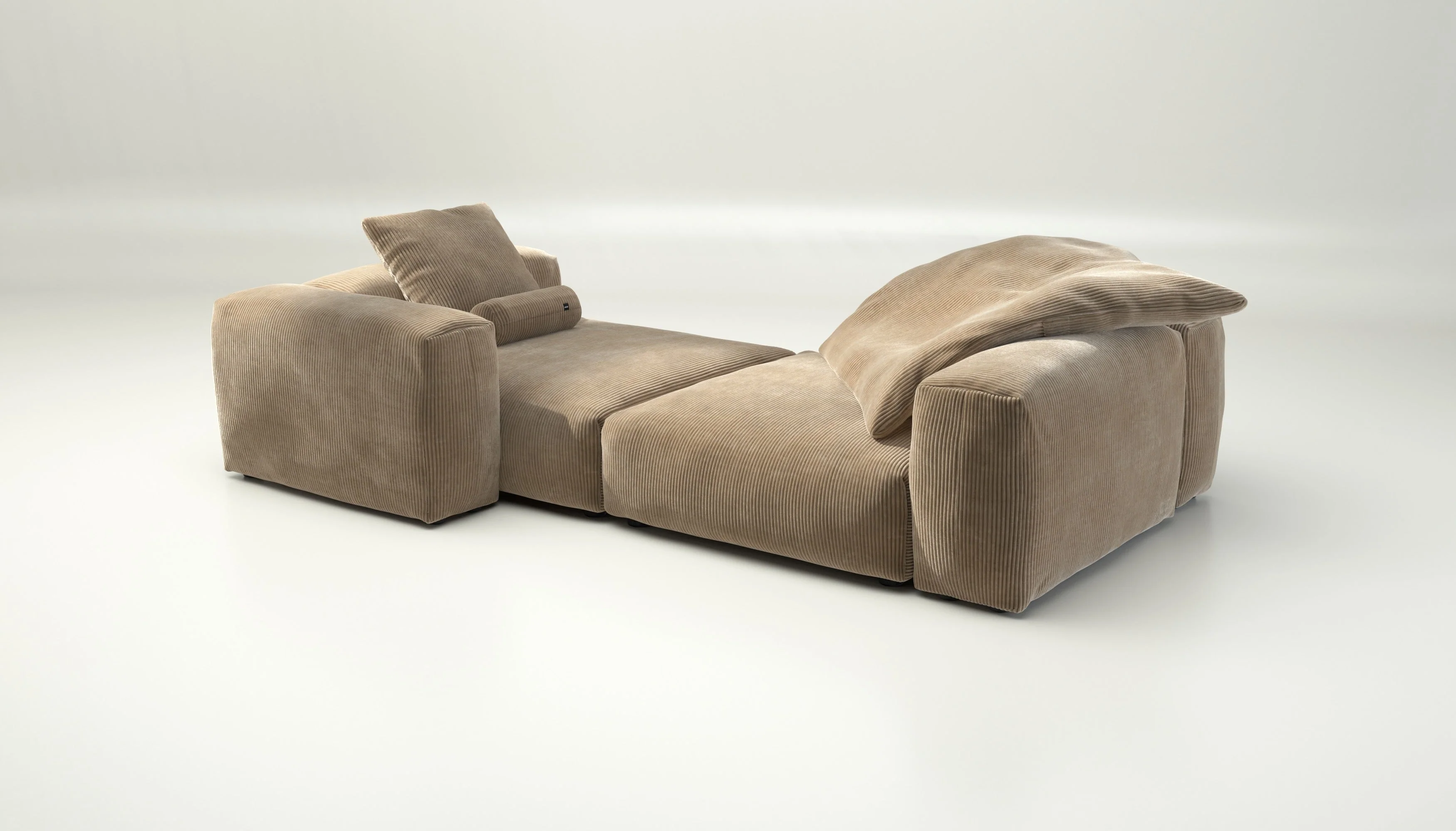 vetsak | Sofa Set 02 XLarge - Cord Velour - Sand | Modulares Sofa | 3.5 Sitzer | Big Sofa - Image 4