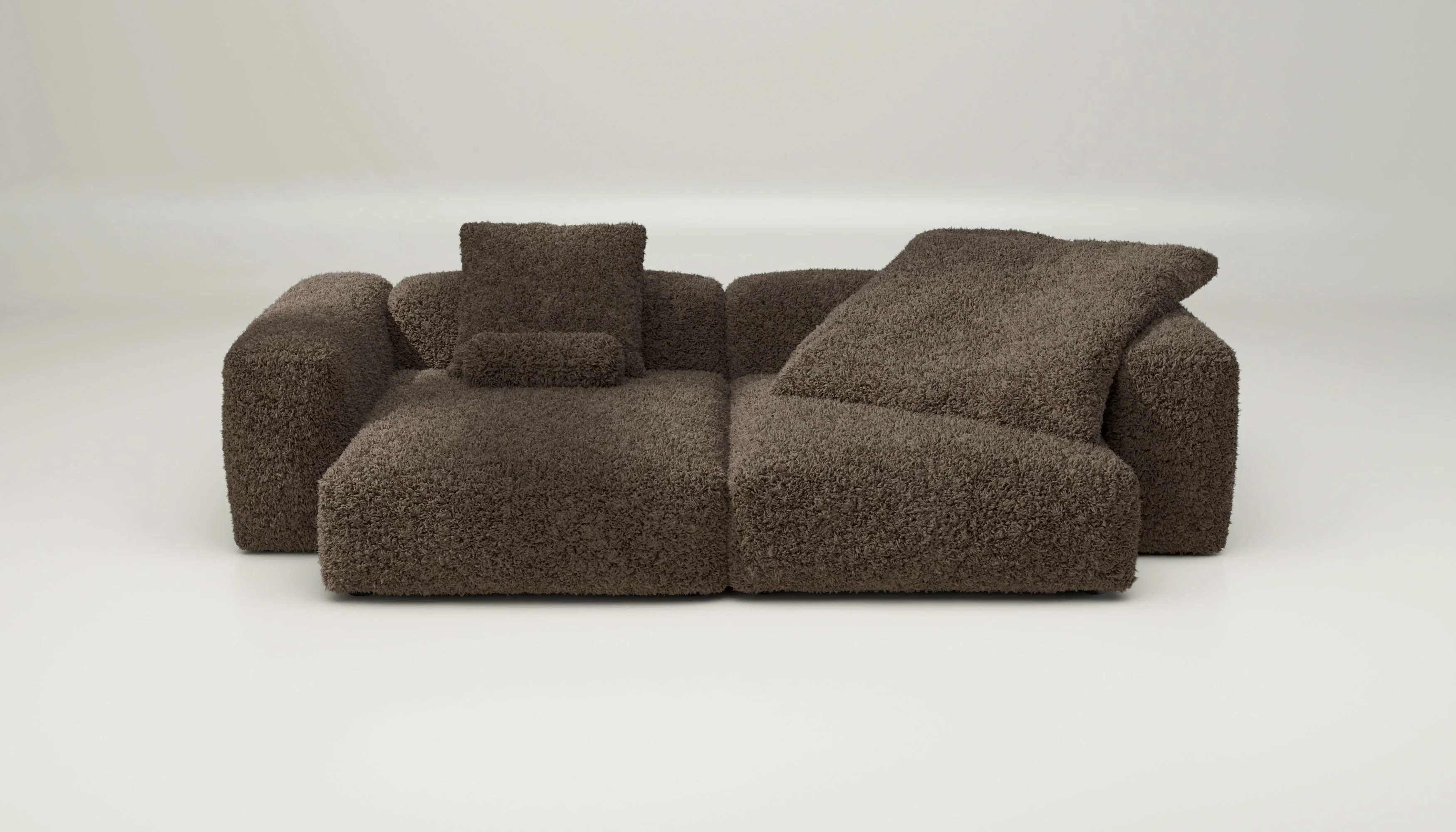 vetsak | Sofa Set 02 XLarge - Doodle - Cacao | Modulares Sofa | 3.5 Sitzer | Big Sofa