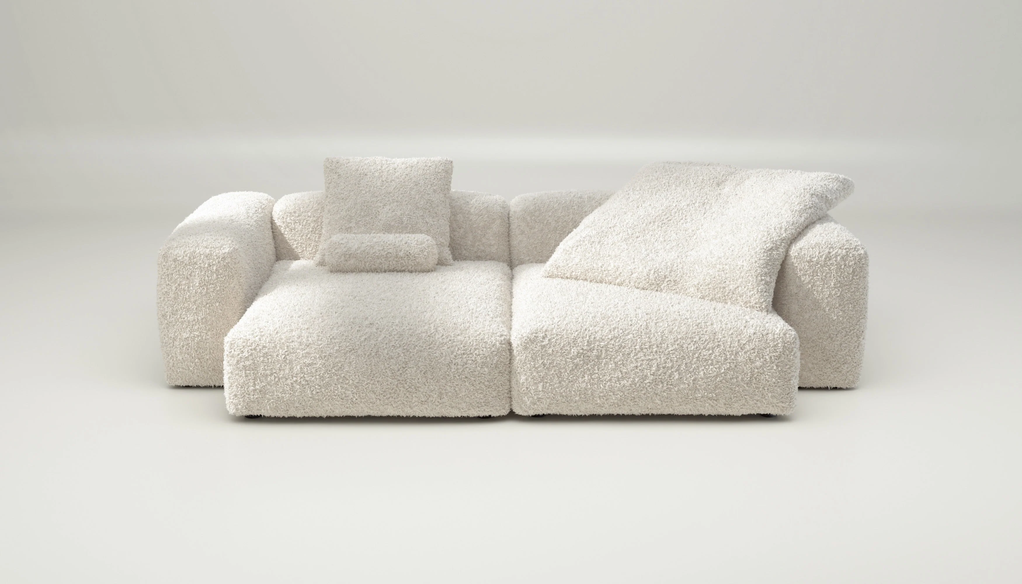 vetsak | Sofa Set 02 XLarge - Doodle - Creme | Modulares Sofa | 3.5 Sitzer | Big Sofa
