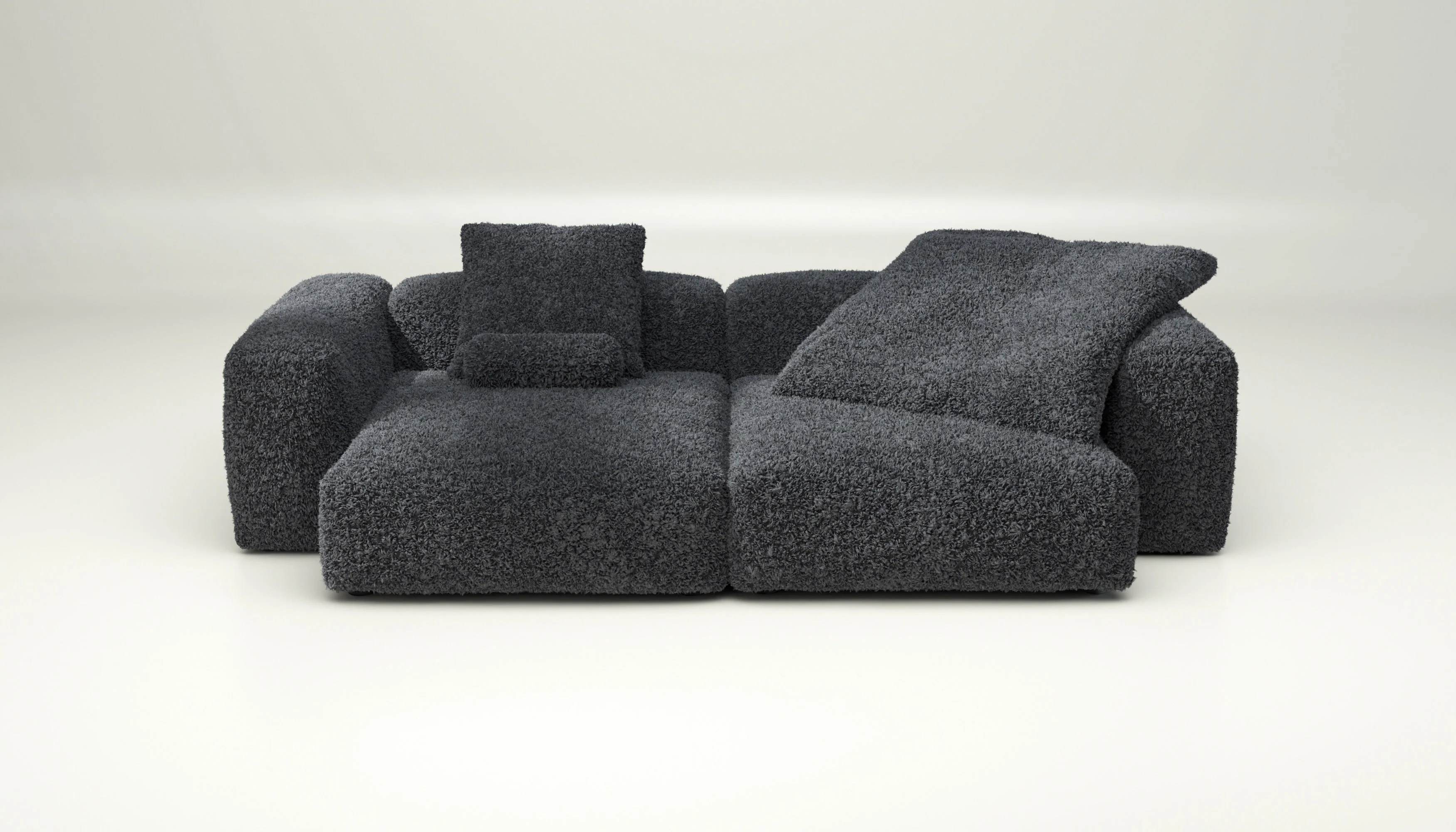 vetsak | Sofa Set 02 XLarge - Doodle - Dark Grey | Modulares Sofa | 3.5 Sitzer | Big Sofa