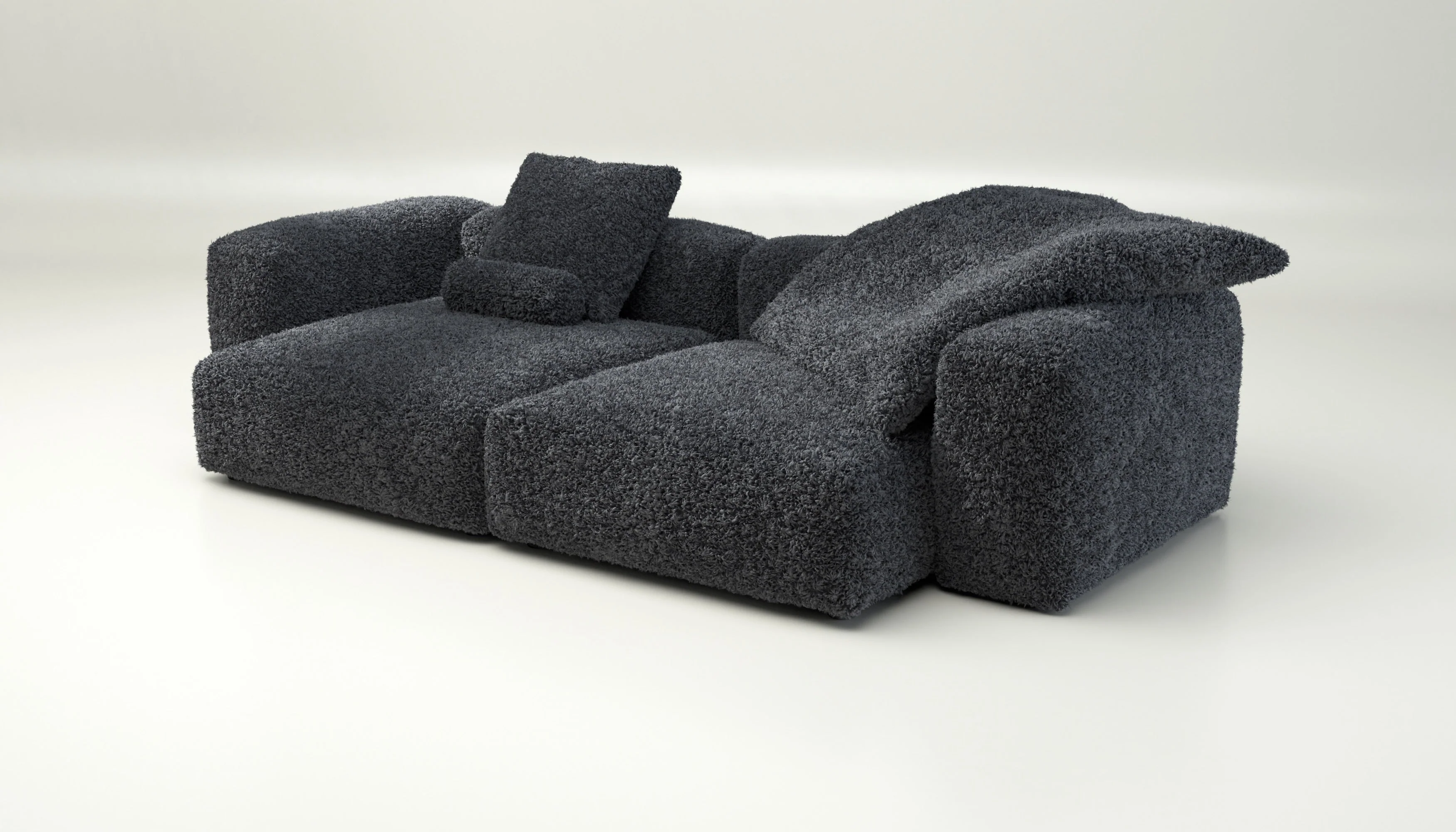 vetsak | Sofa Set 02 XLarge - Doodle - Dark Grey | Modulares Sofa | 3.5 Sitzer | Big Sofa - Image 3