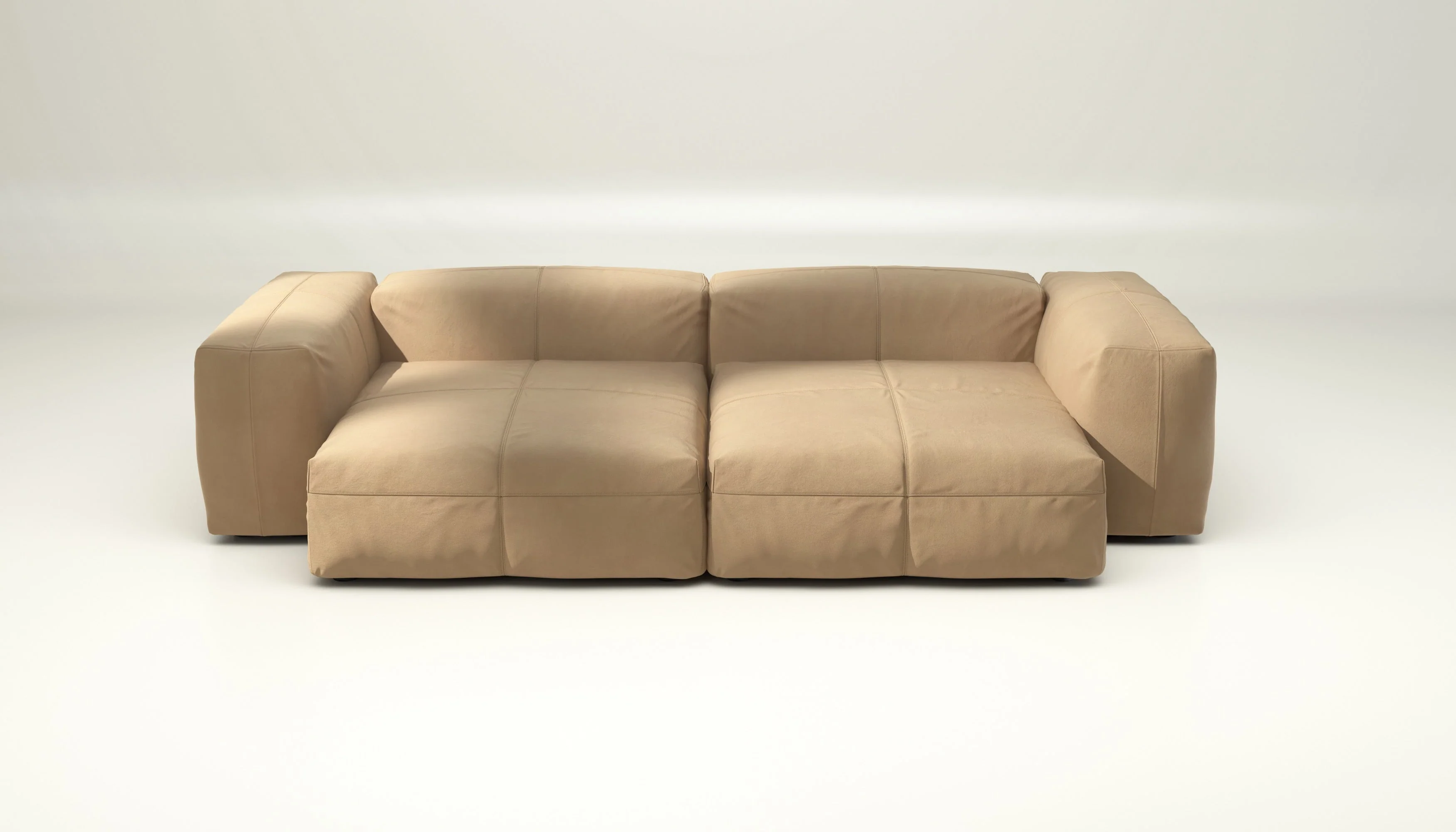 vetsak | Sofa Set 02 XLarge - Leather - Beige | Modulares Sofa | 3.5 Sitzer | Big Sofa - Image 2