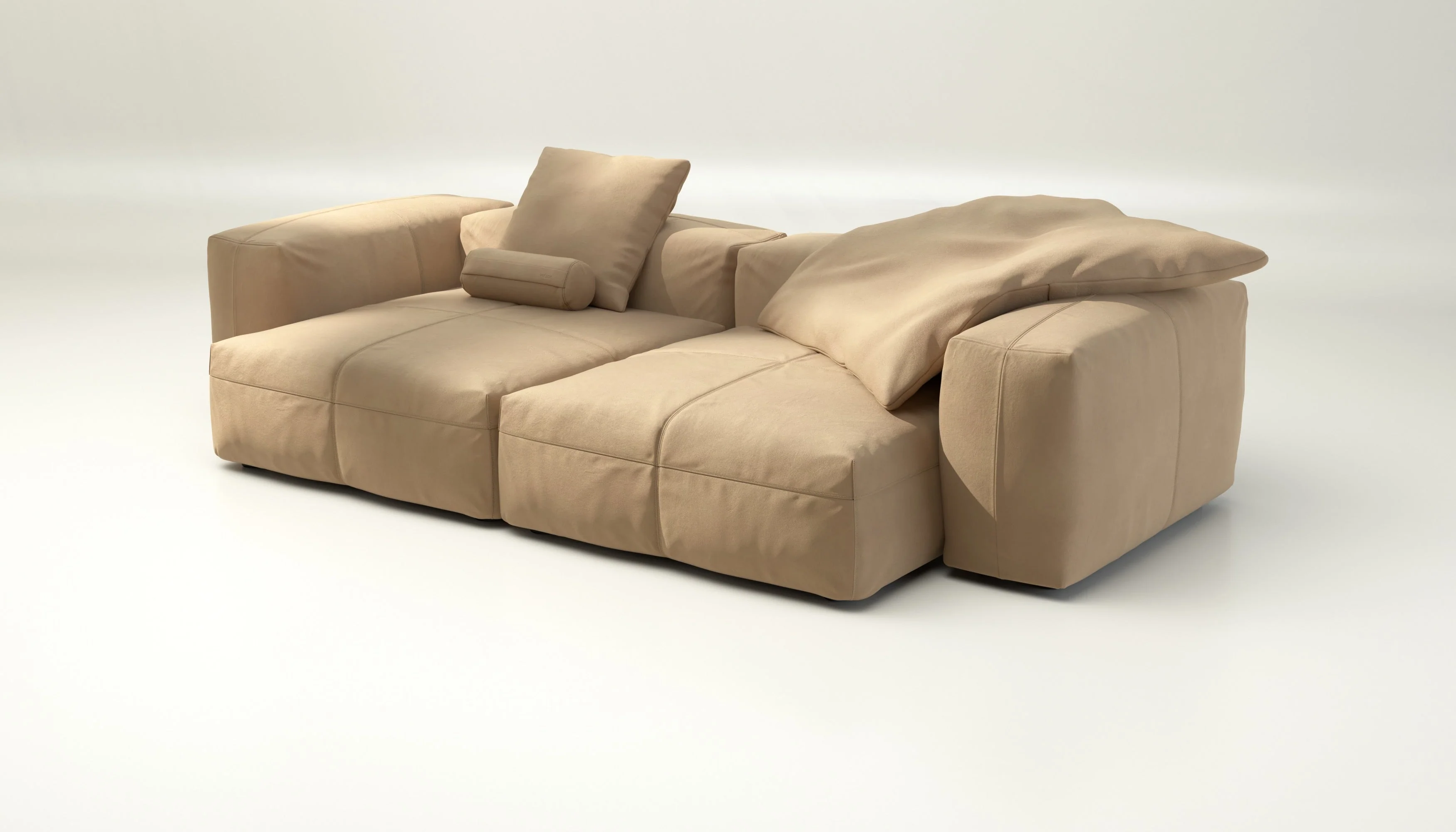 vetsak | Sofa Set 02 XLarge - Leather - Beige | Modulares Sofa | 3.5 Sitzer | Big Sofa - Image 3