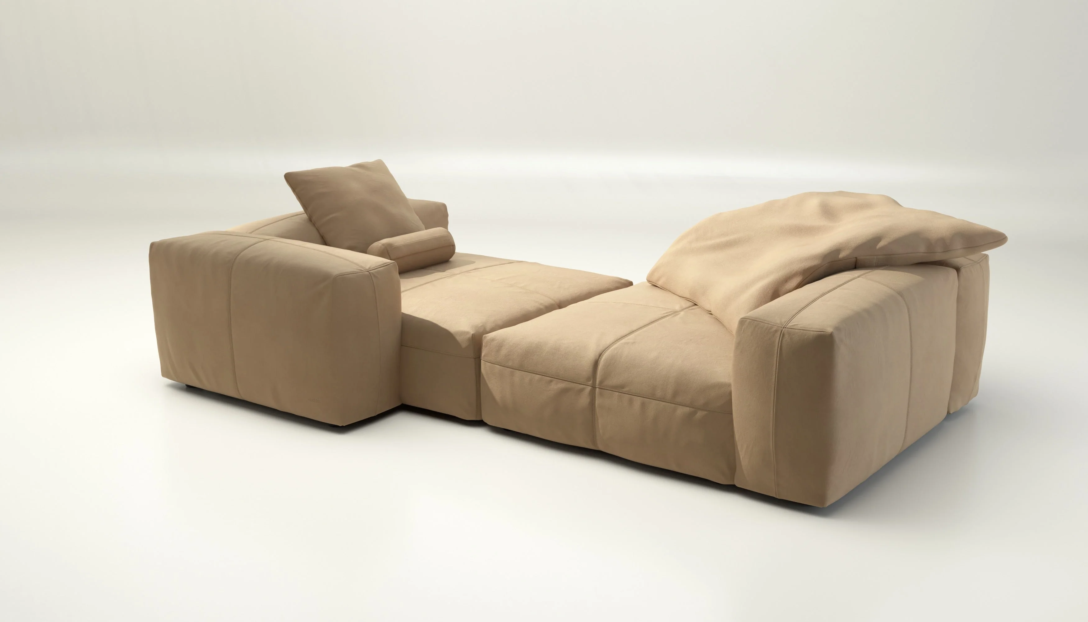 vetsak | Sofa Set 02 XLarge - Leather - Beige | Modulares Sofa | 3.5 Sitzer | Big Sofa - Image 4