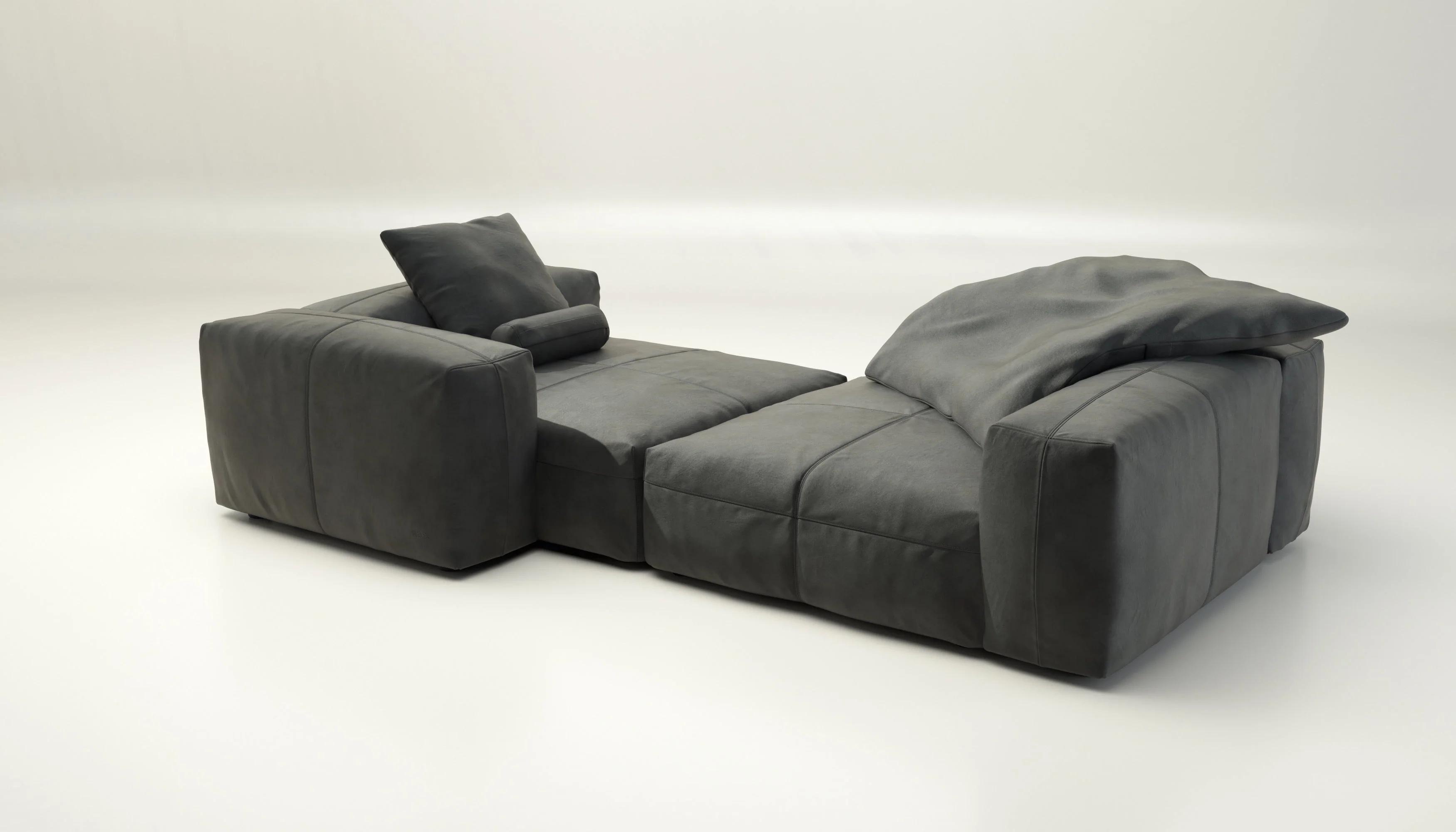 vetsak | Sofa Set 02 XLarge - Leather - Cacao | Modulares Sofa | 3.5 Sitzer | Big Sofa - Image 4