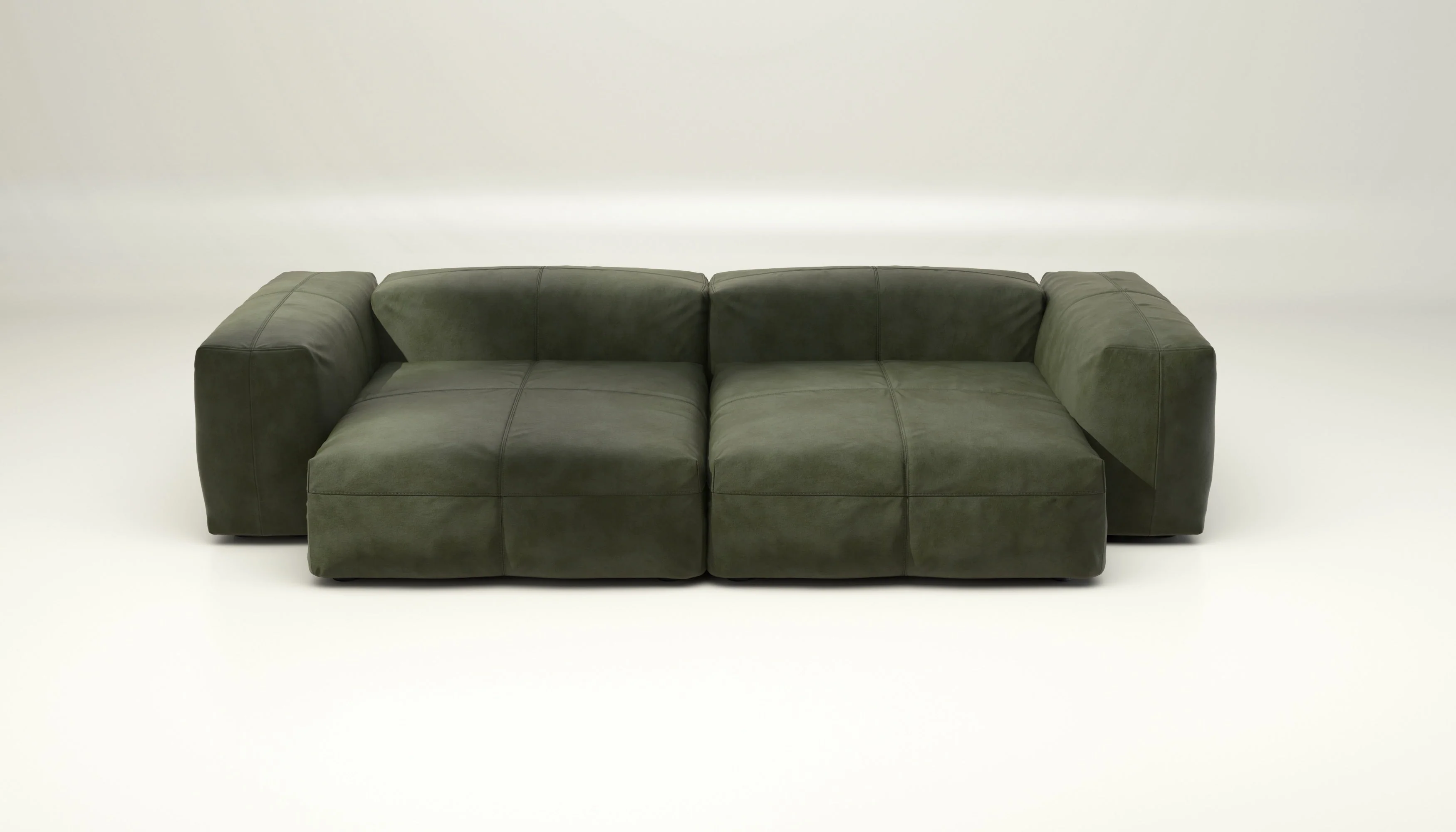 vetsak | Sofa Set 02 XLarge - Leather - Olive | Modulares Sofa | 3.5 Sitzer | Big Sofa - Image 2