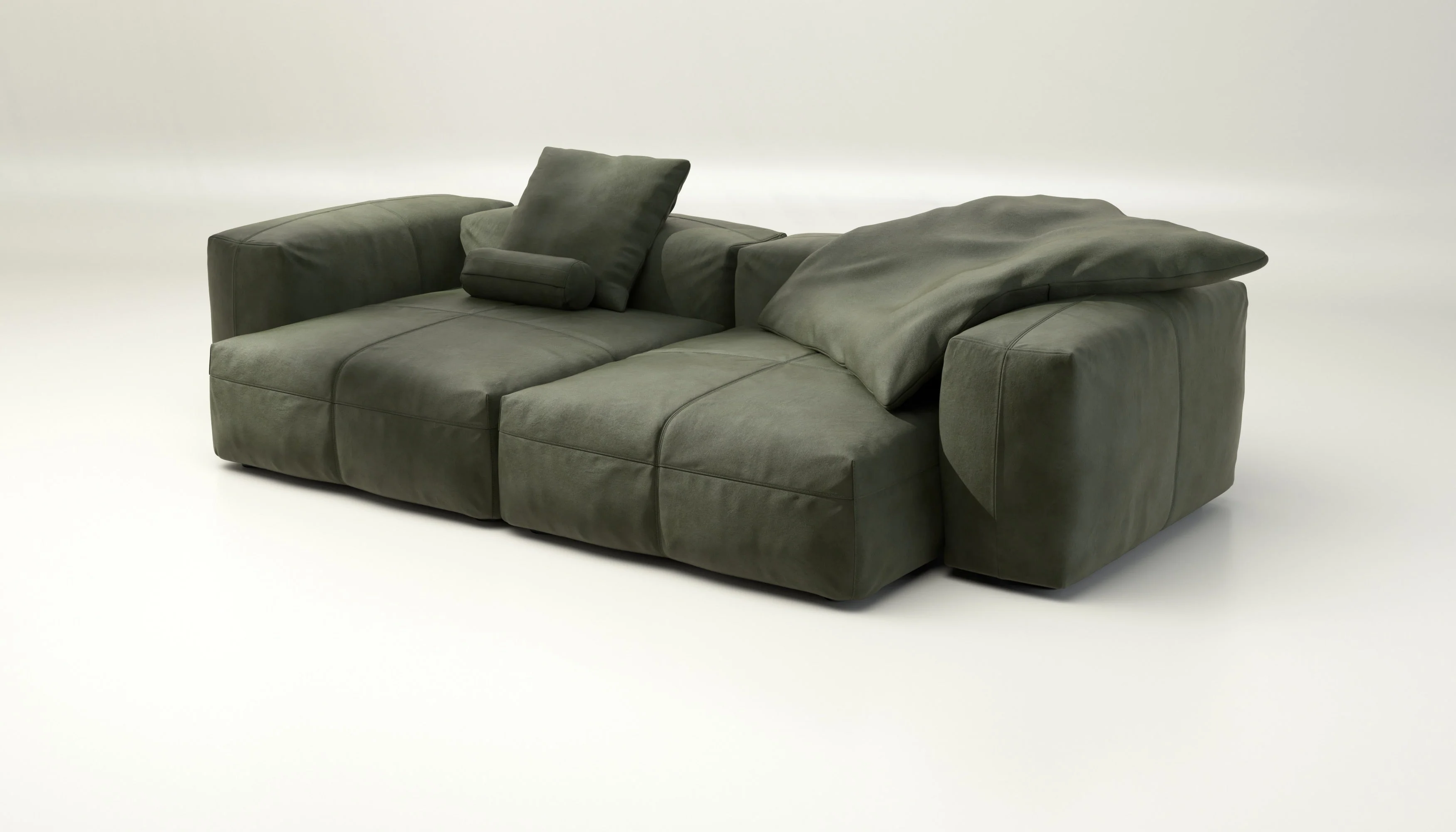 vetsak | Sofa Set 02 XLarge - Leather - Olive | Modulares Sofa | 3.5 Sitzer | Big Sofa - Image 3