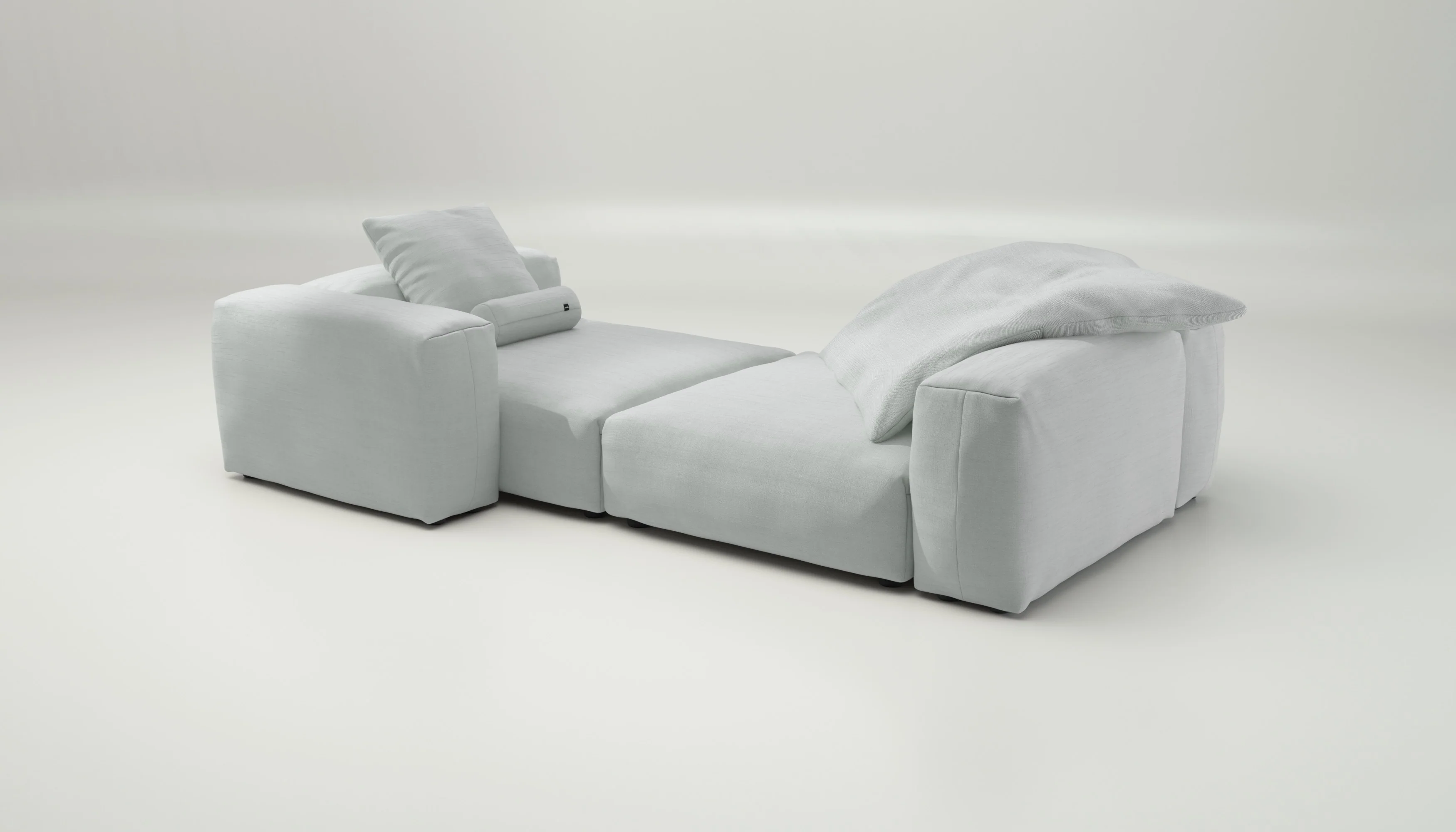 vetsak | Sofa Set 02 XLarge - Pique - Light Grey | Modular Sofa | 3.5 Seater | Big Sofa - Image 4