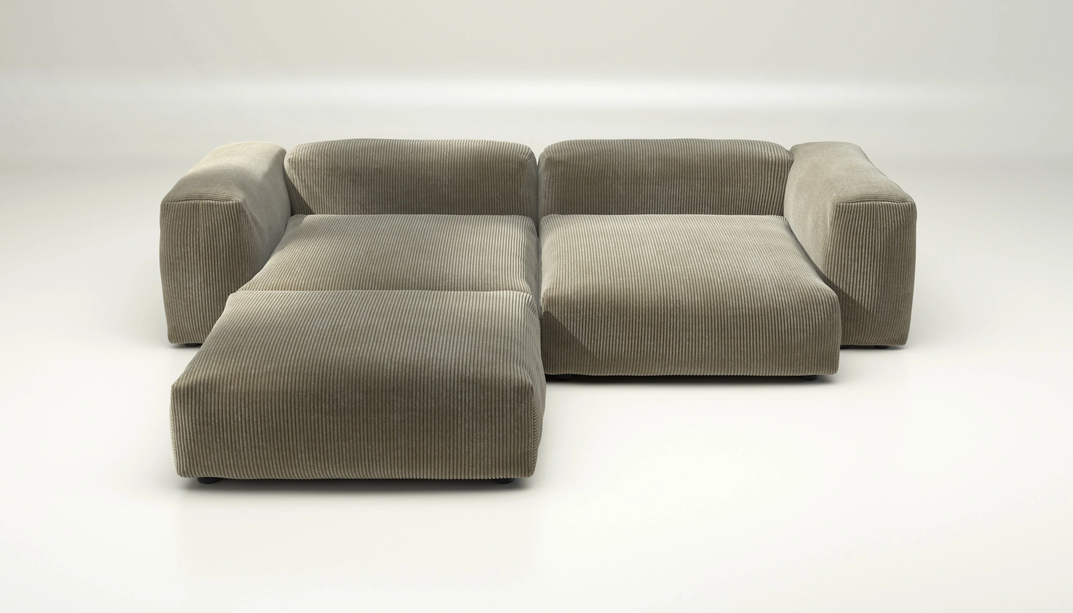 vetsak | Sofa Set 03 - Cord Velour - Khaki | Modulares Sofa | 3.5 Sitzer | Big Sofa | Ecksofa - Image 2