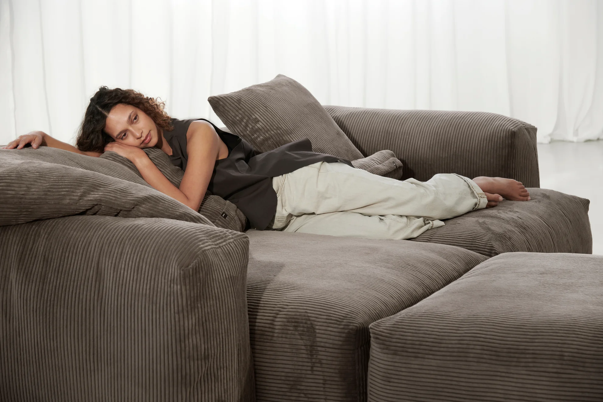 vetsak | Sofa Set 03 - Cord Velour - Mocha | Modulares Sofa | 3.5 Sitzer | Big Sofa | Ecksofa - Image 7