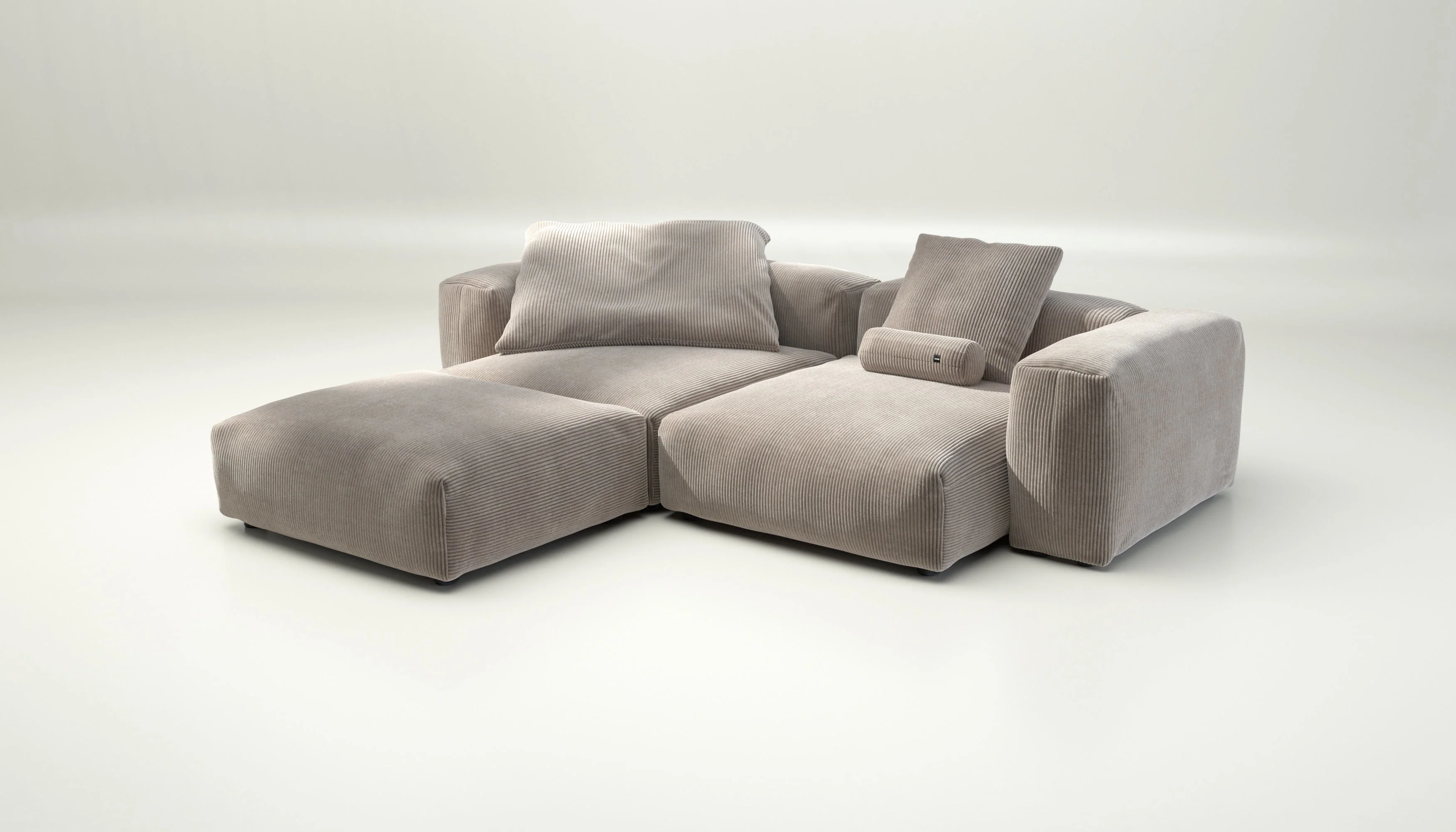 vetsak | Sofa Set 03 - Cord Velour - Platinum | Modulares Sofa | 3.5 Sitzer | Big Sofa | Ecksofa - Image 3