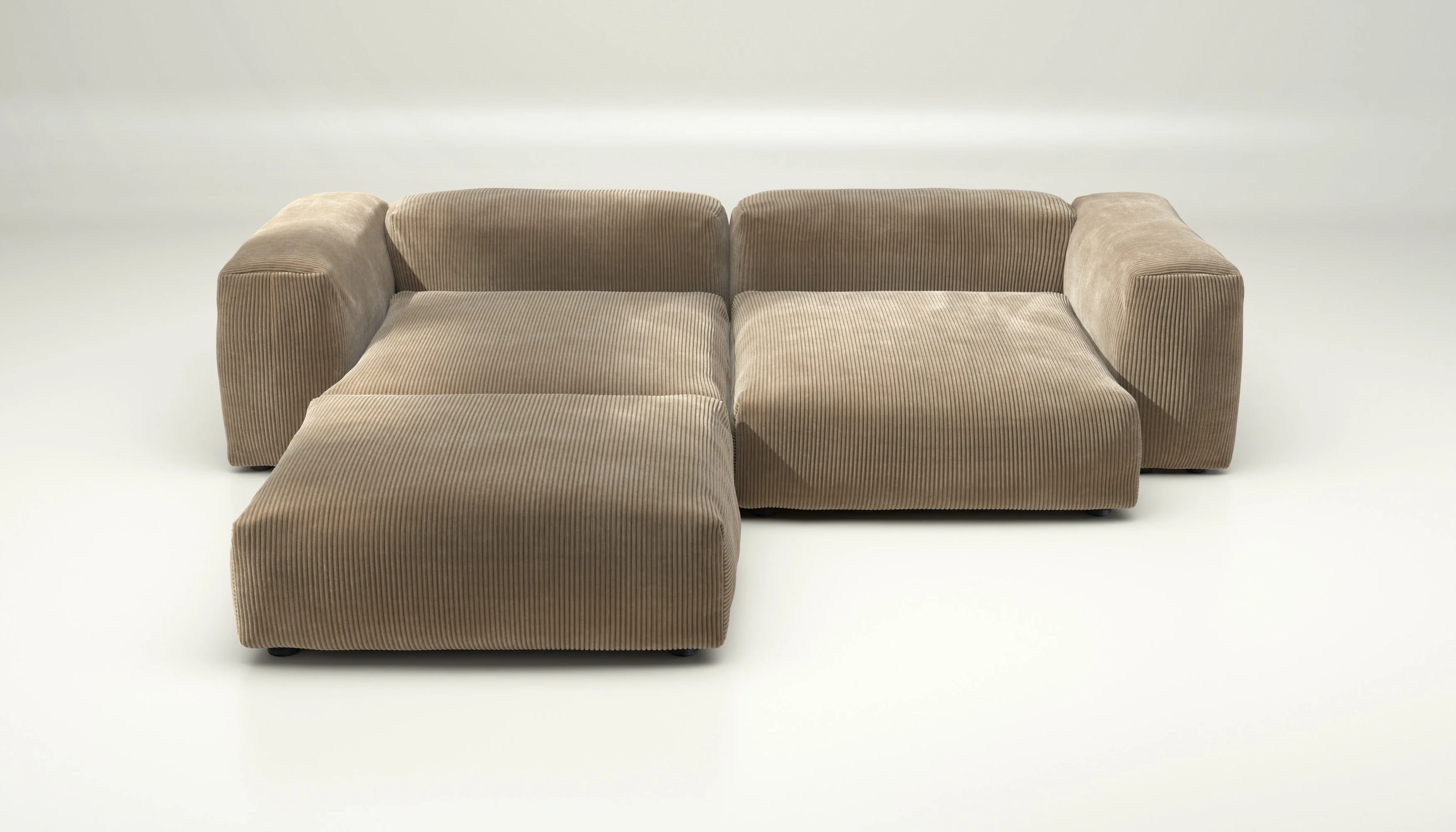 vetsak | Sofa Set 03 - Cord Velour - Sand | Modulares Sofa | 3.5 Sitzer | Big Sofa | Ecksofa - Image 2