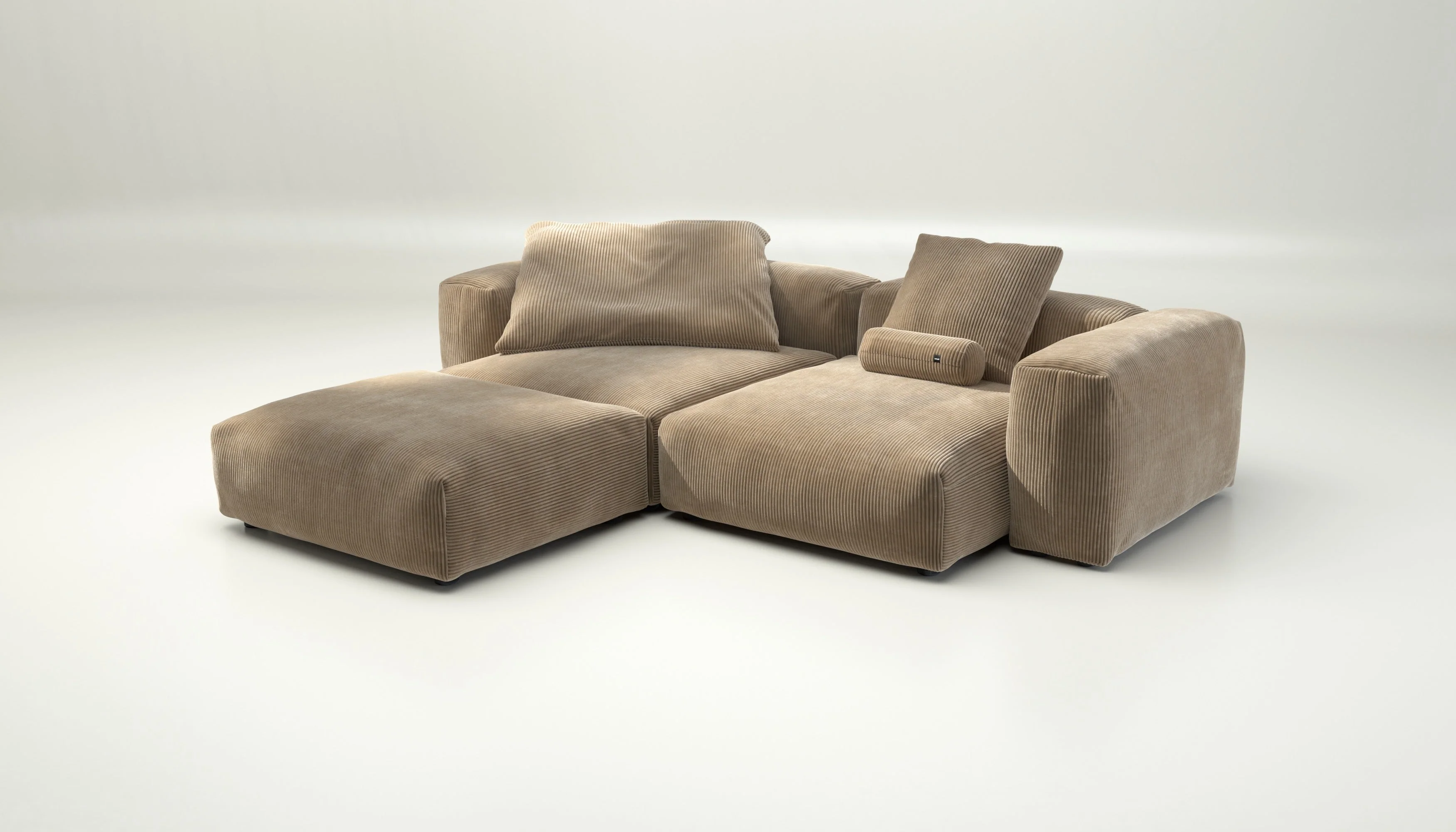 vetsak | Sofa Set 03 - Cord Velour - Sand | Modulares Sofa | 3.5 Sitzer | Big Sofa | Ecksofa - Image 3