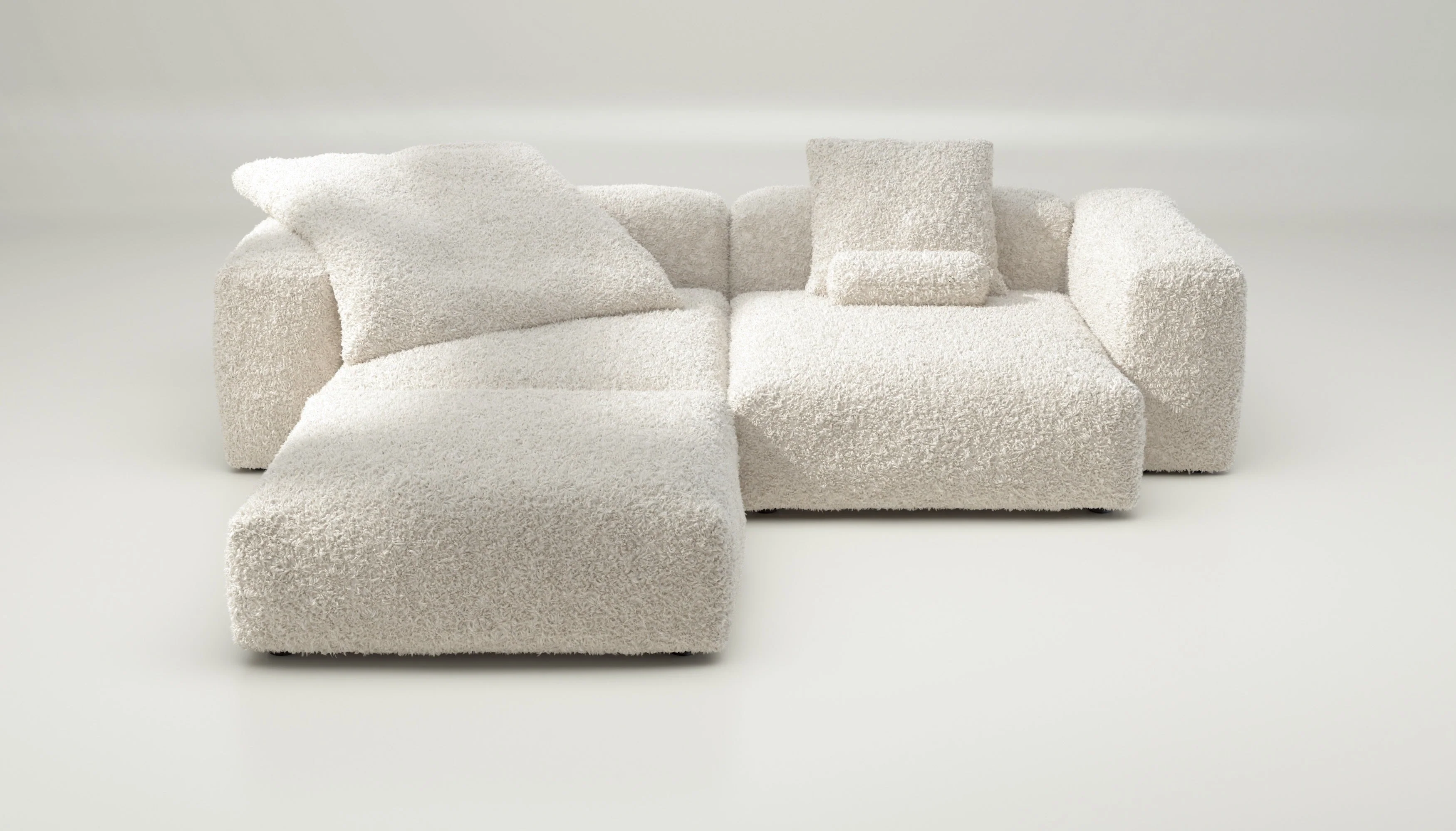 vetsak | Sofa Set 03 - Doodle - Creme | Modulares Sofa | 3.5 Sitzer | Big Sofa | Ecksofa