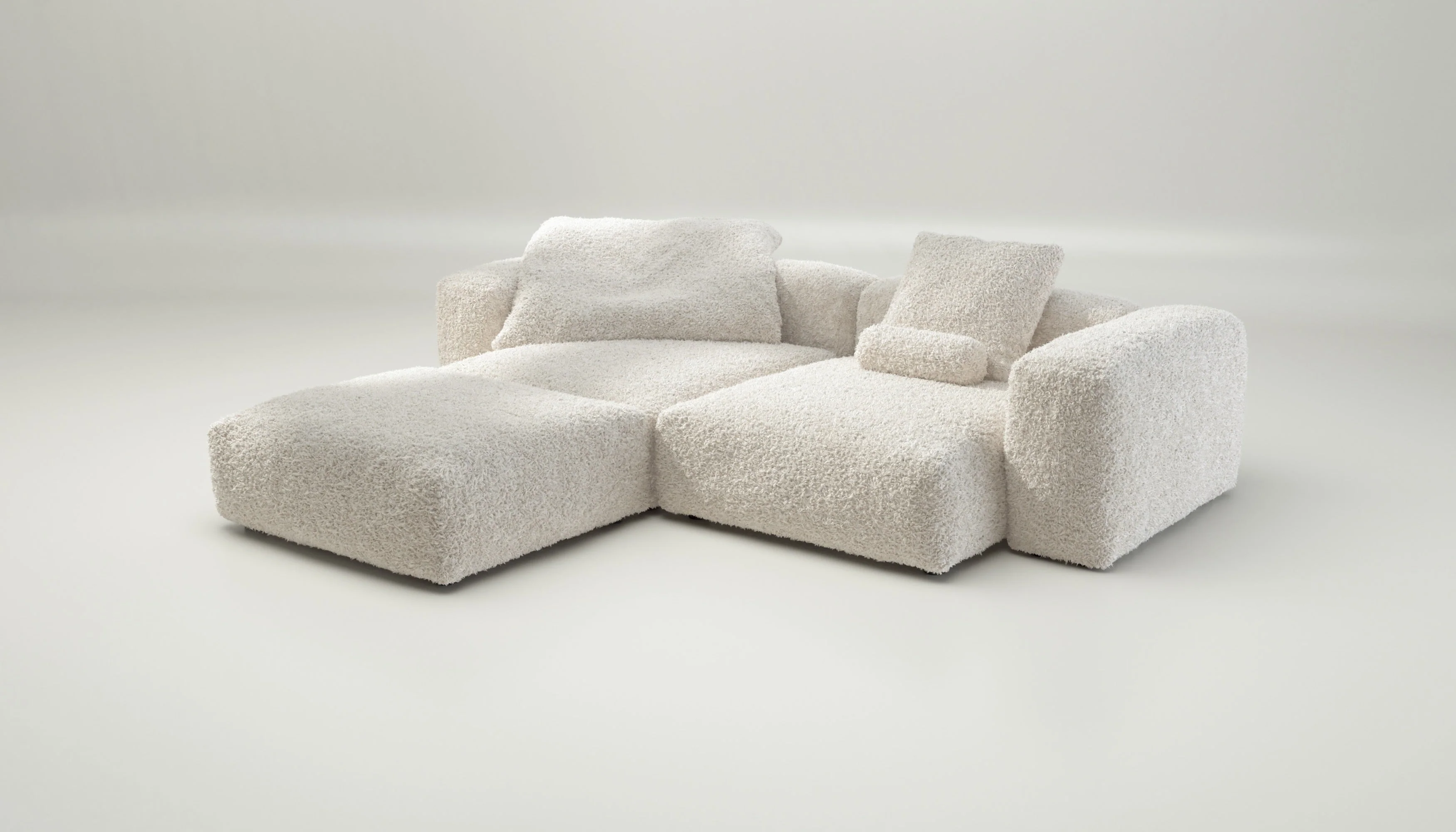 vetsak | Sofa Set 03 - Doodle - Creme | Modulares Sofa | 3.5 Sitzer | Big Sofa | Ecksofa - Image 3