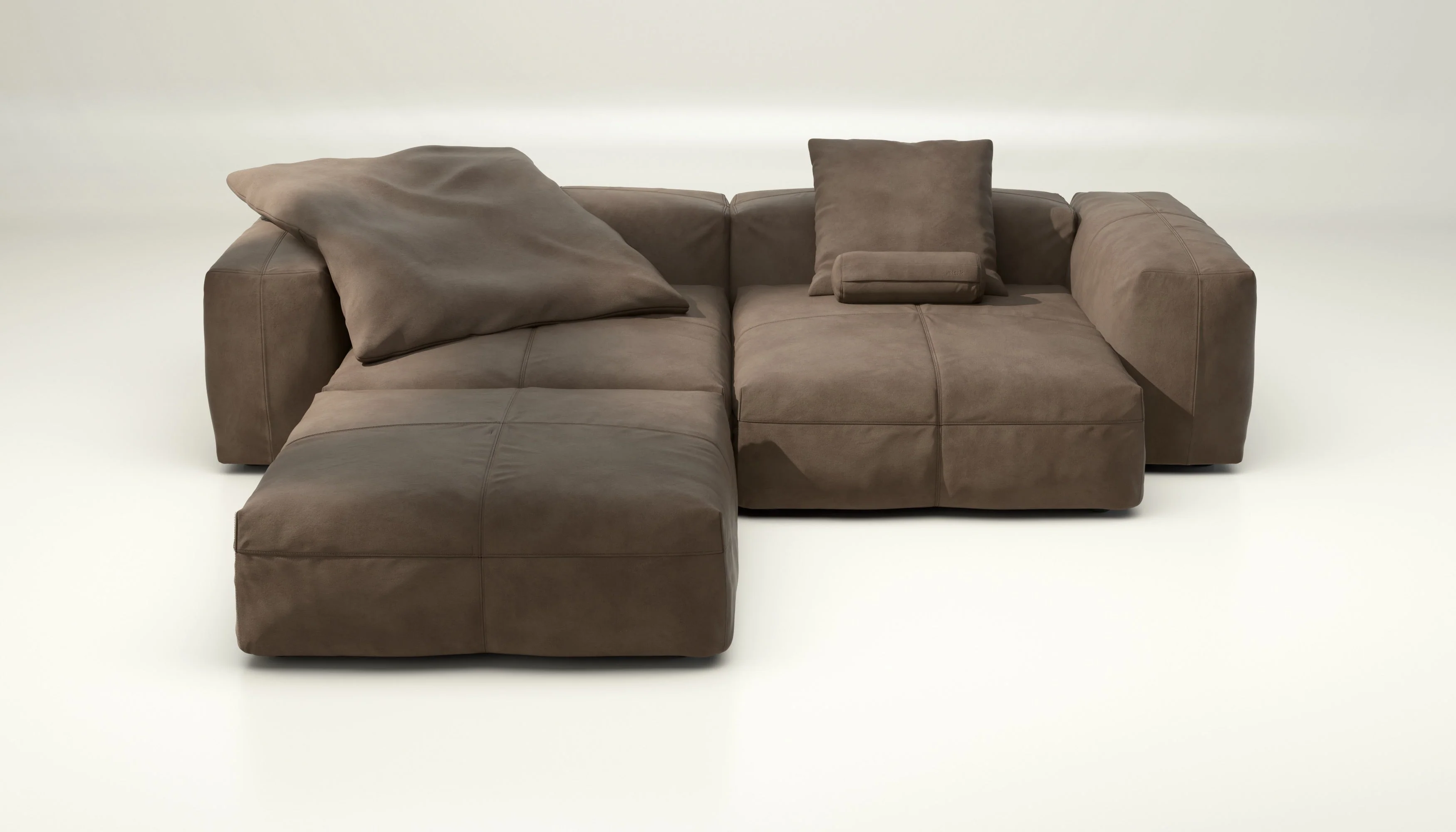 vetsak | Sofa Set 03 - leather - cacao | Modulares Sofa | 3.5 Sitzer | Big Sofa | Ecksofa