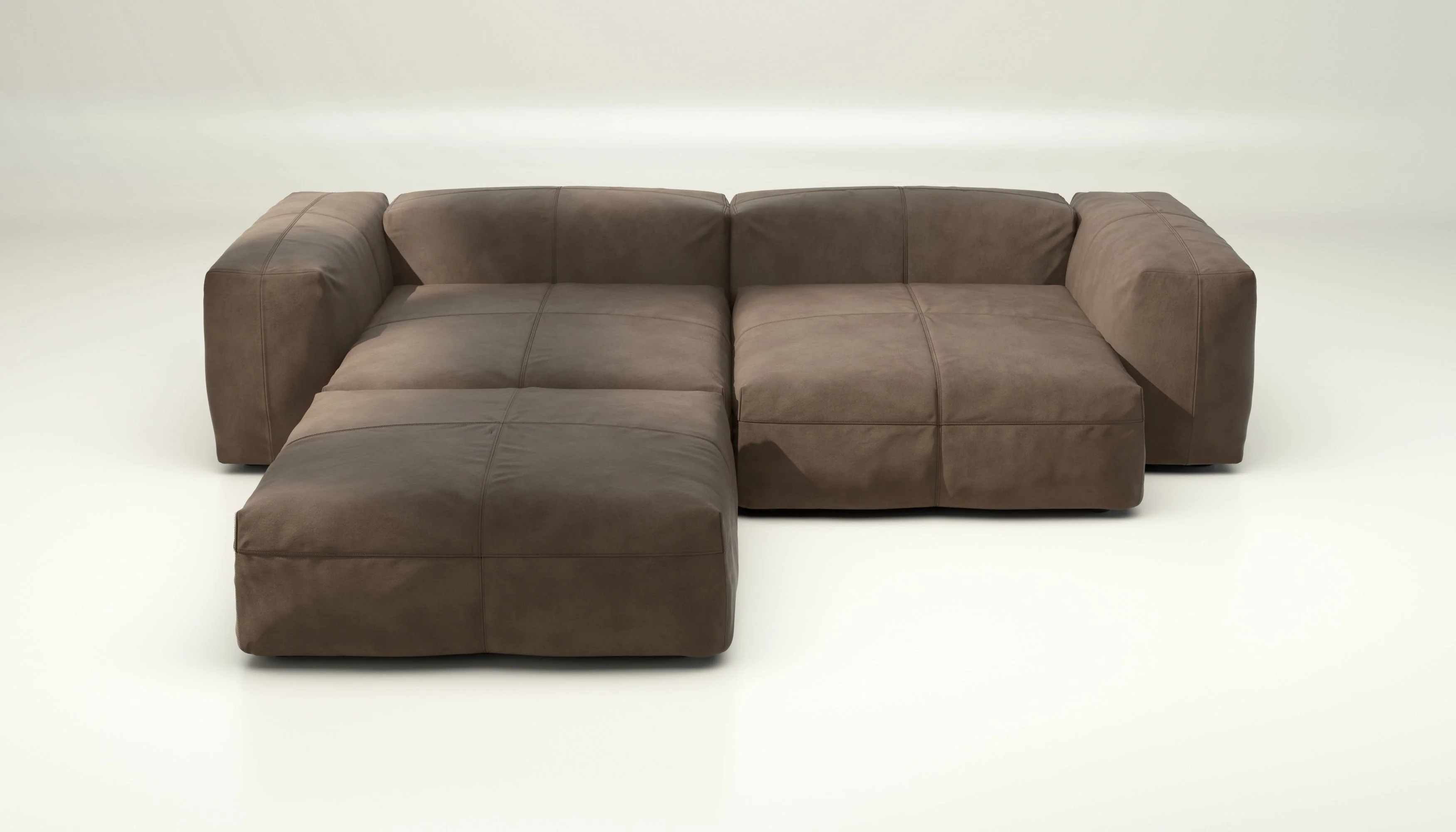 vetsak | Sofa Set 03 - leather - cacao | Modulares Sofa | 3.5 Sitzer | Big Sofa | Ecksofa - Image 2