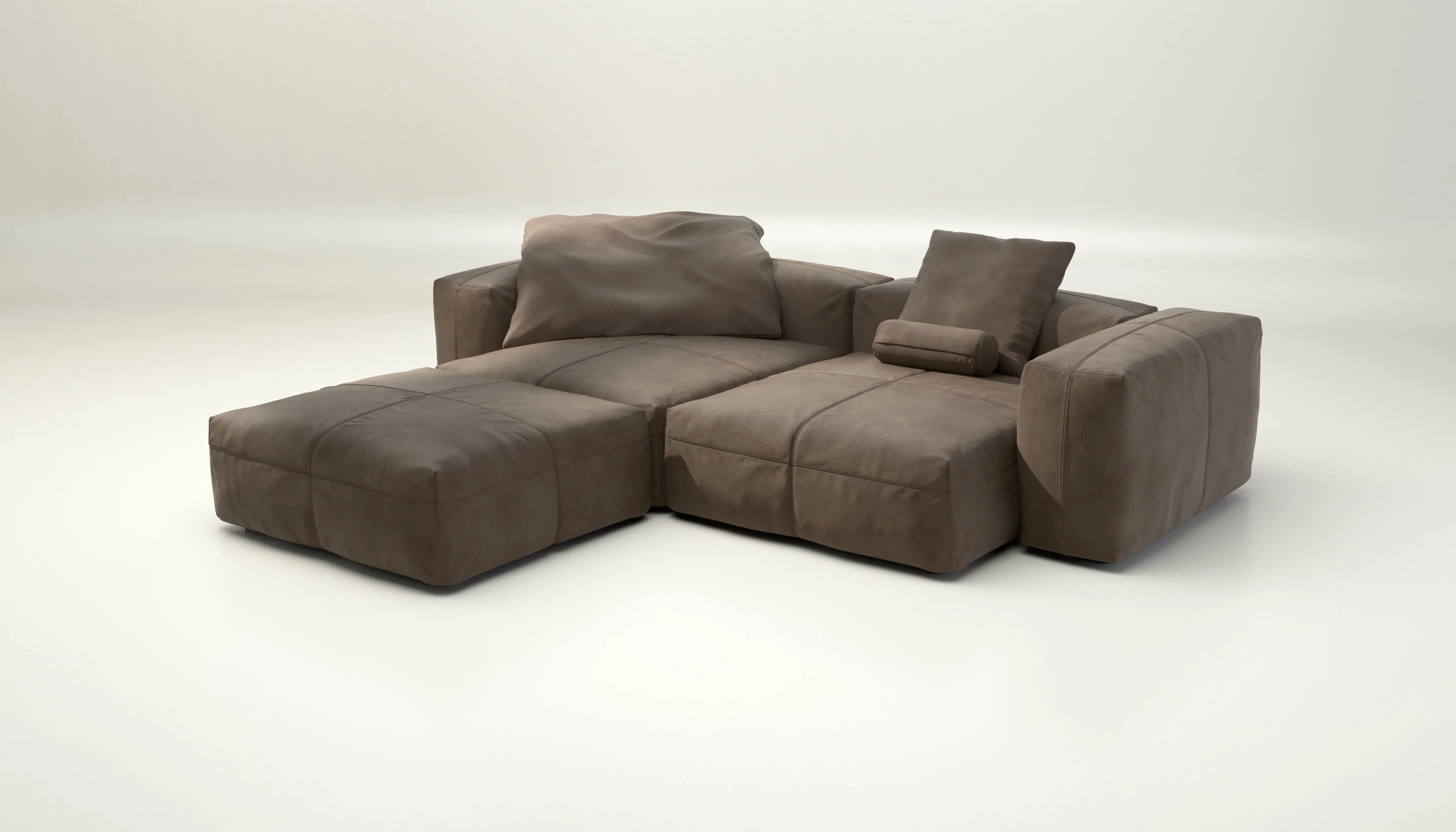 vetsak | Sofa Set 03 - leather - cacao | Modulares Sofa | 3.5 Sitzer | Big Sofa | Ecksofa - Image 3