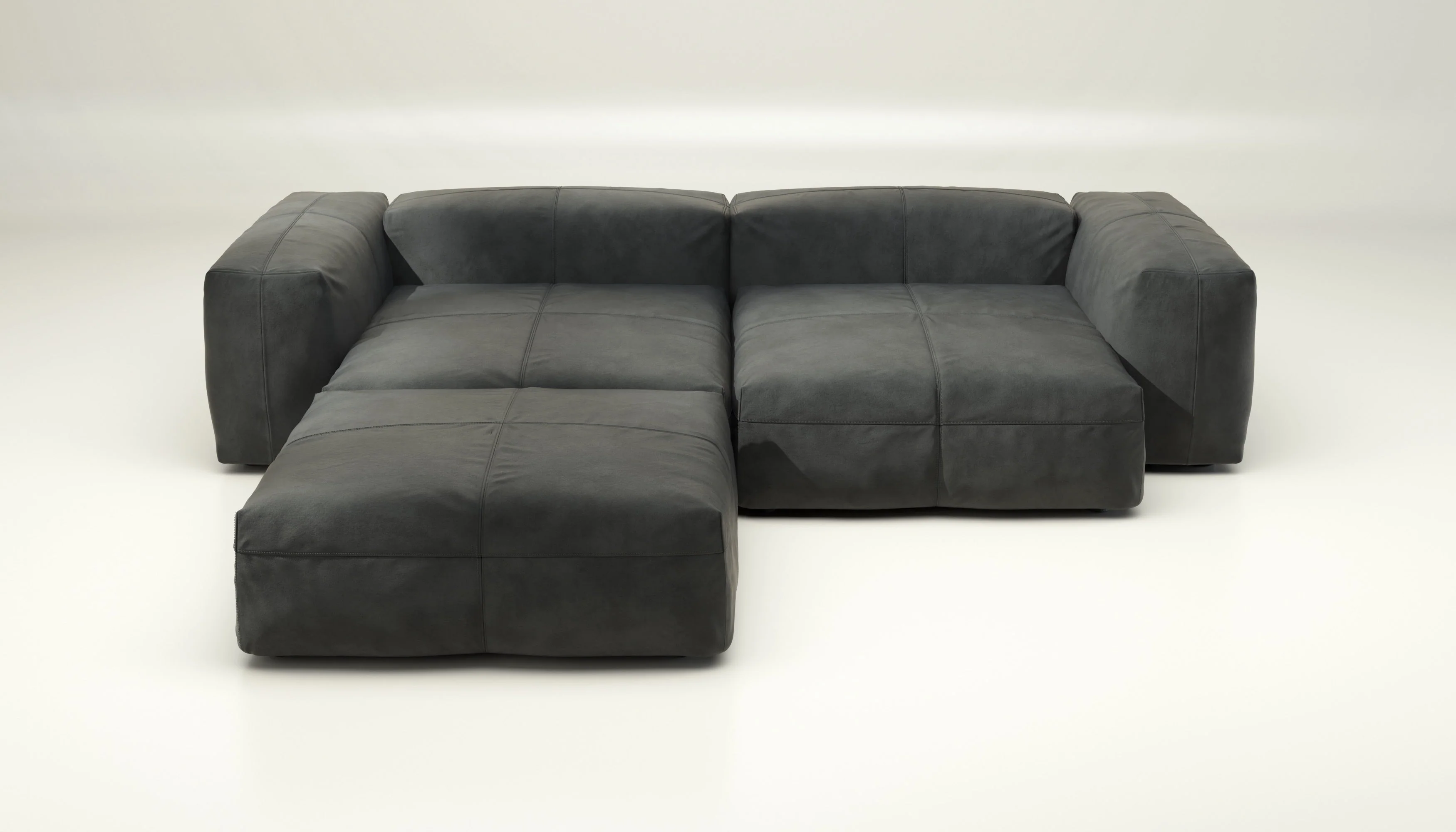 vetsak | Sofa Set 03 - Leather - Cacao | Modulares Sofa | 3.5 Sitzer | Big Sofa | Ecksofa - Image 2