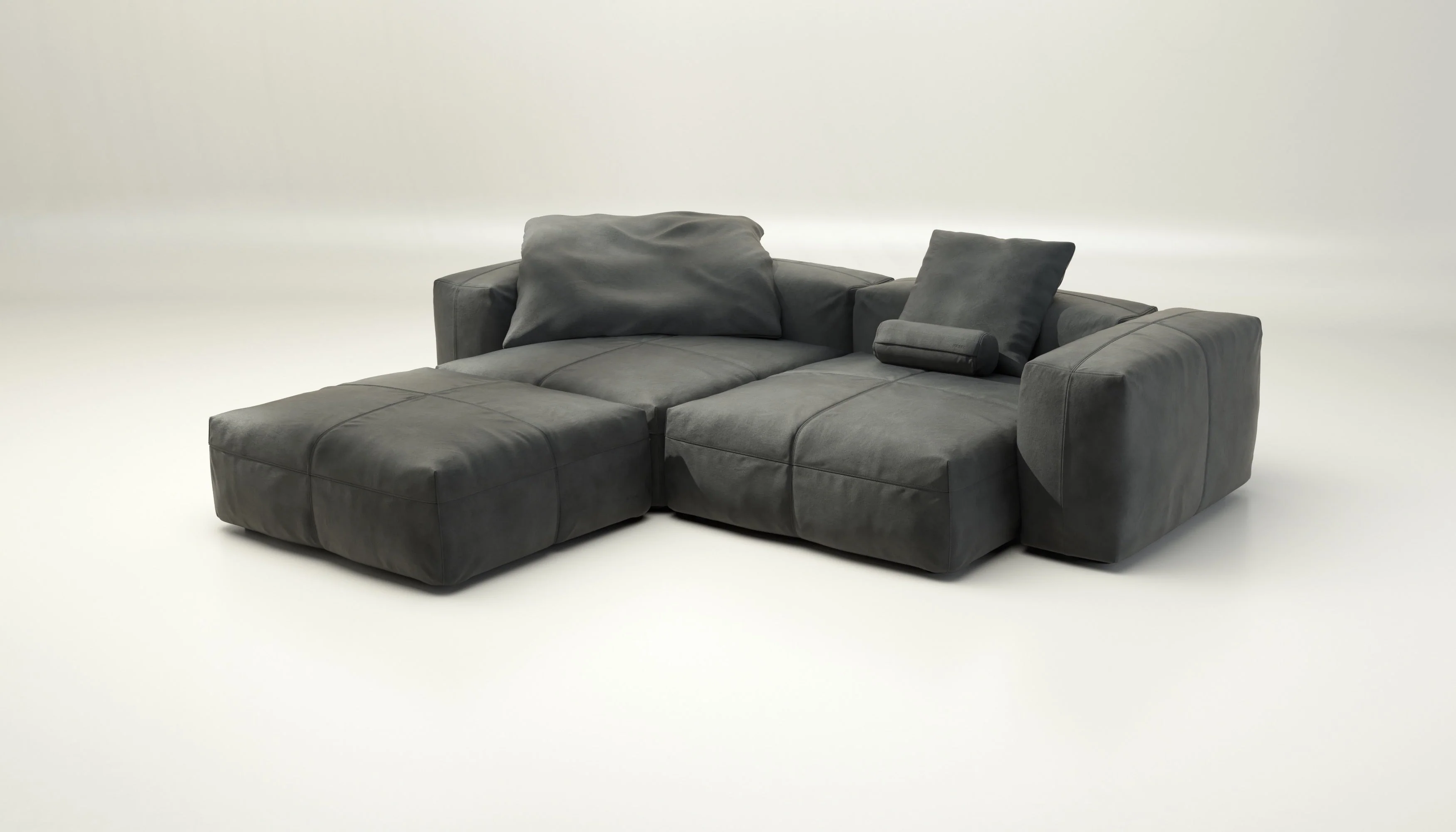 vetsak | Sofa Set 03 - Leather - Cacao | Modulares Sofa | 3.5 Sitzer | Big Sofa | Ecksofa - Image 3