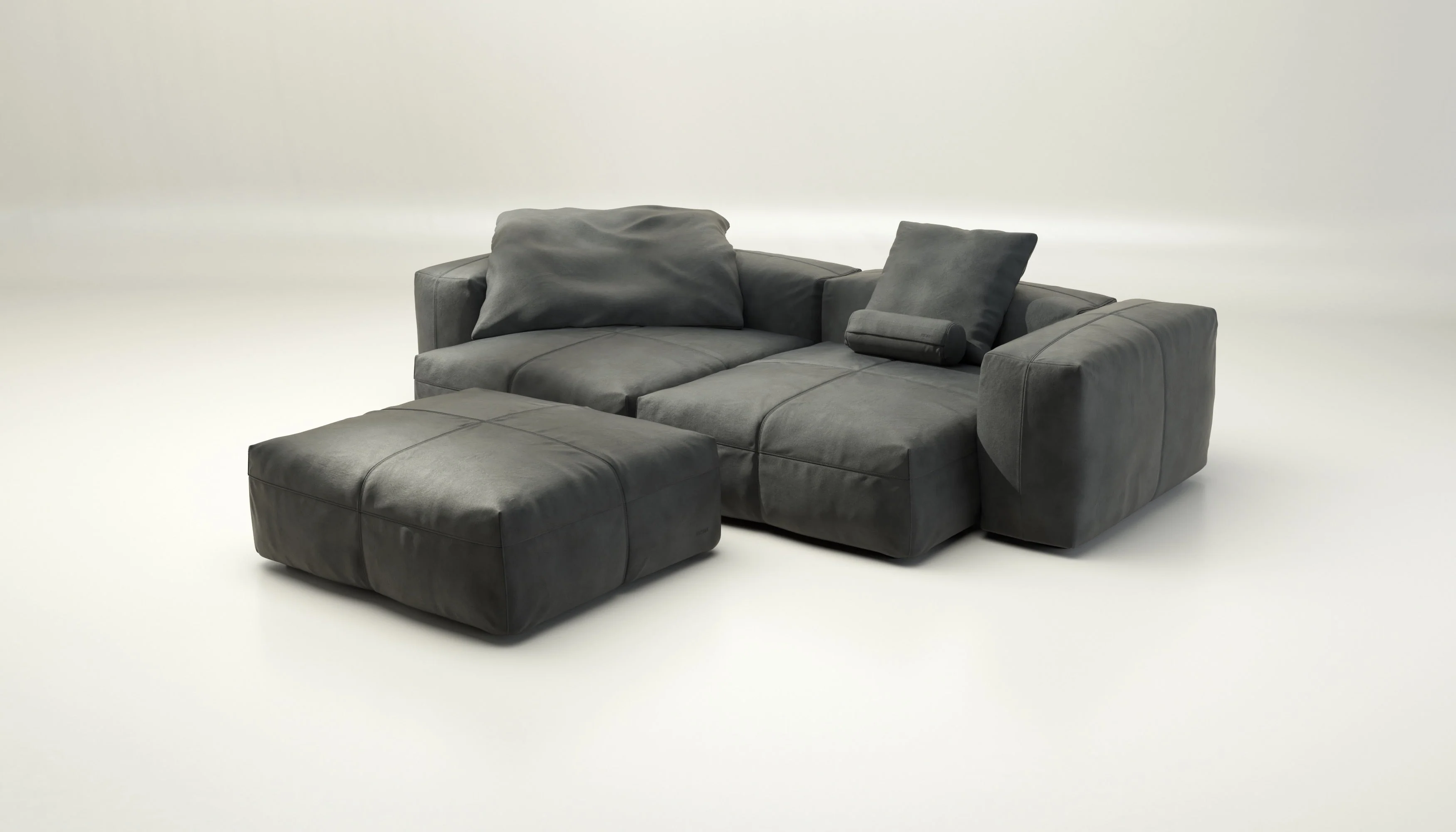 vetsak | Sofa Set 03 - Leather - Cacao | Modulares Sofa | 3.5 Sitzer | Big Sofa | Ecksofa - Image 4