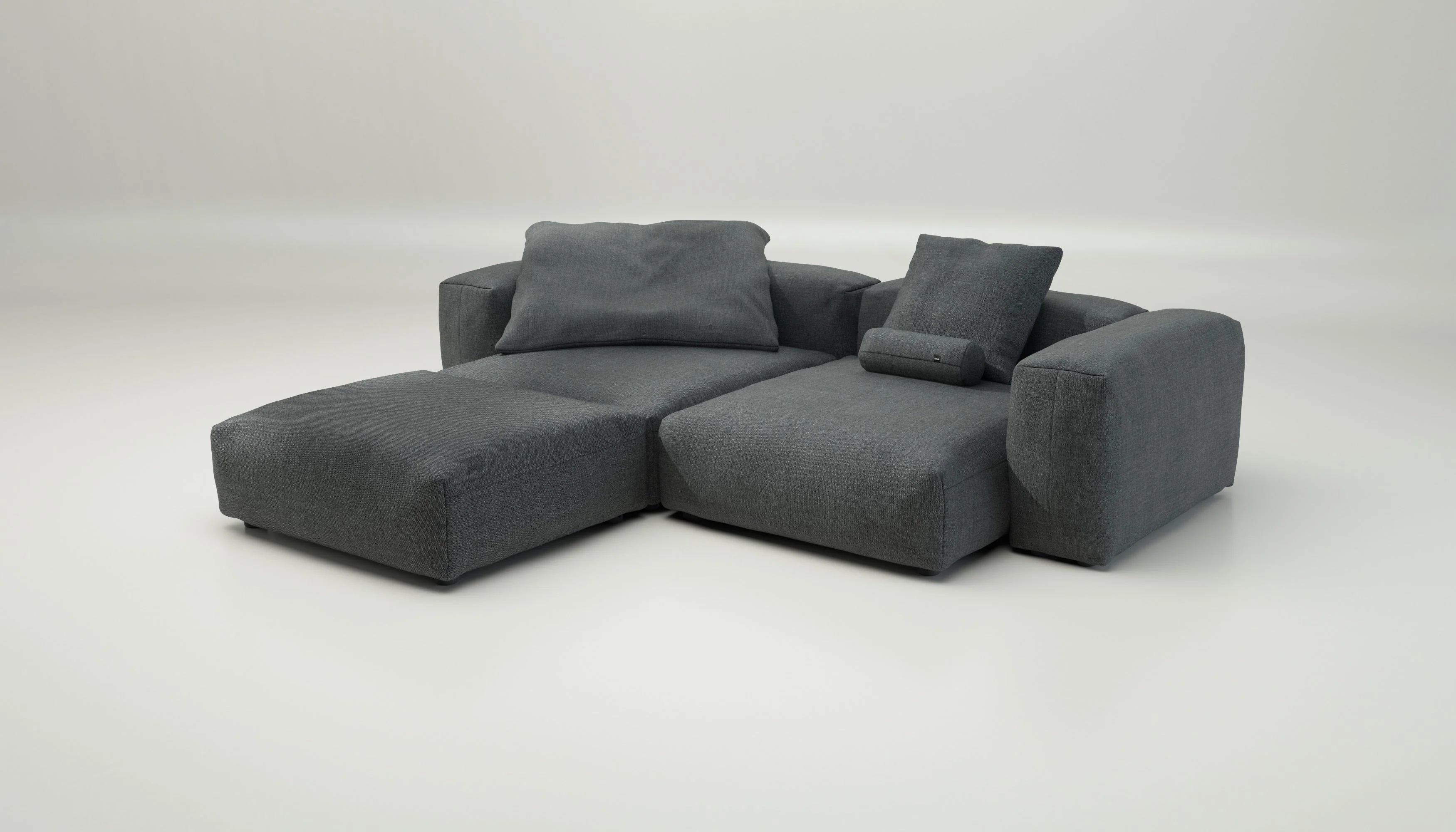vetsak | Sofa Set 03 - Pique - Dark Grey | Modular Sofa | 3.5 Seater | Big Sofa | Corner Sofa - Image 3