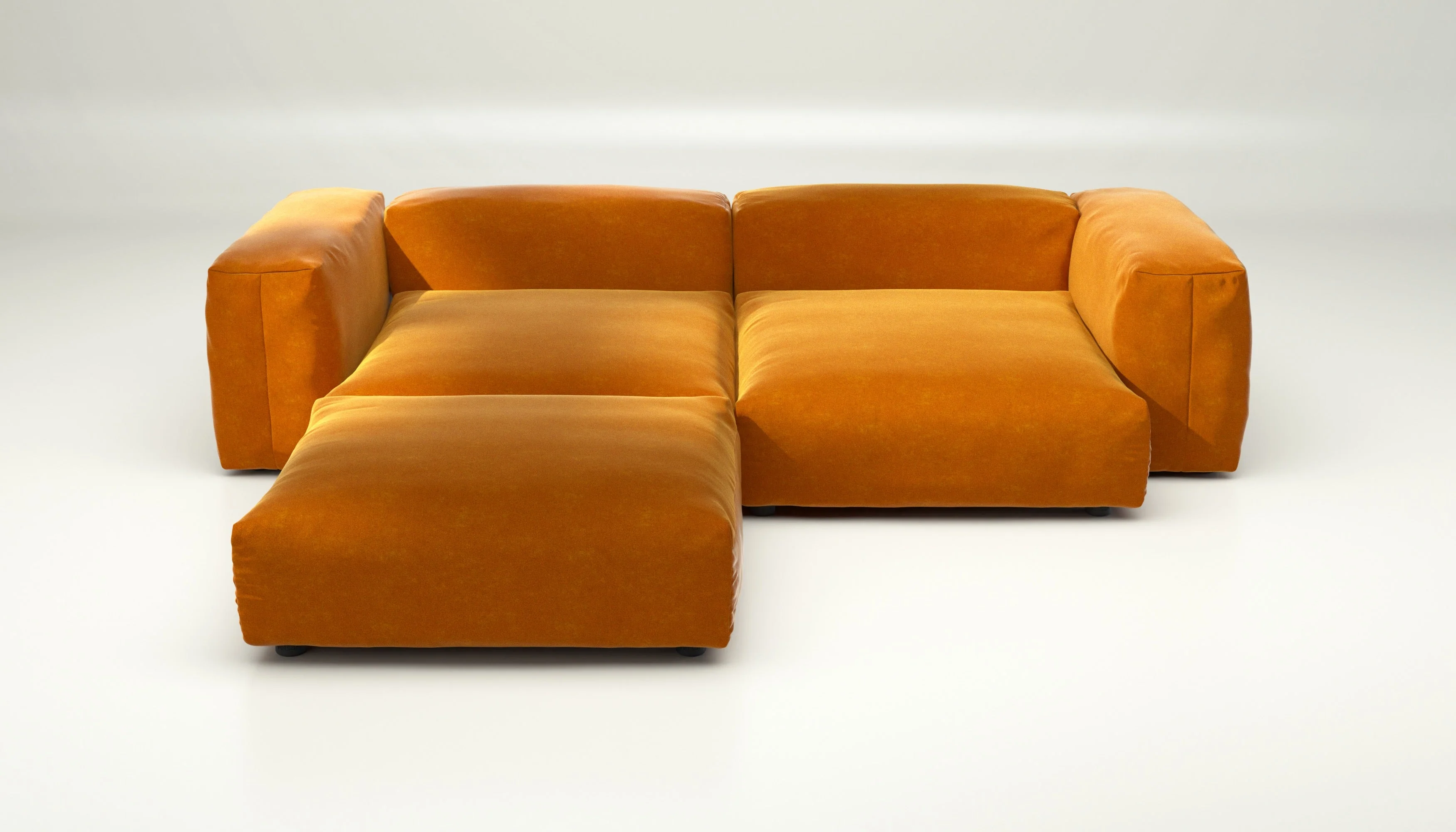 vetsak | Sofa Set 03 - Suave - Orange Blaze | Modulares Sofa | 3.5 Sitzer | Big Sofa | Ecksofa - Image 2