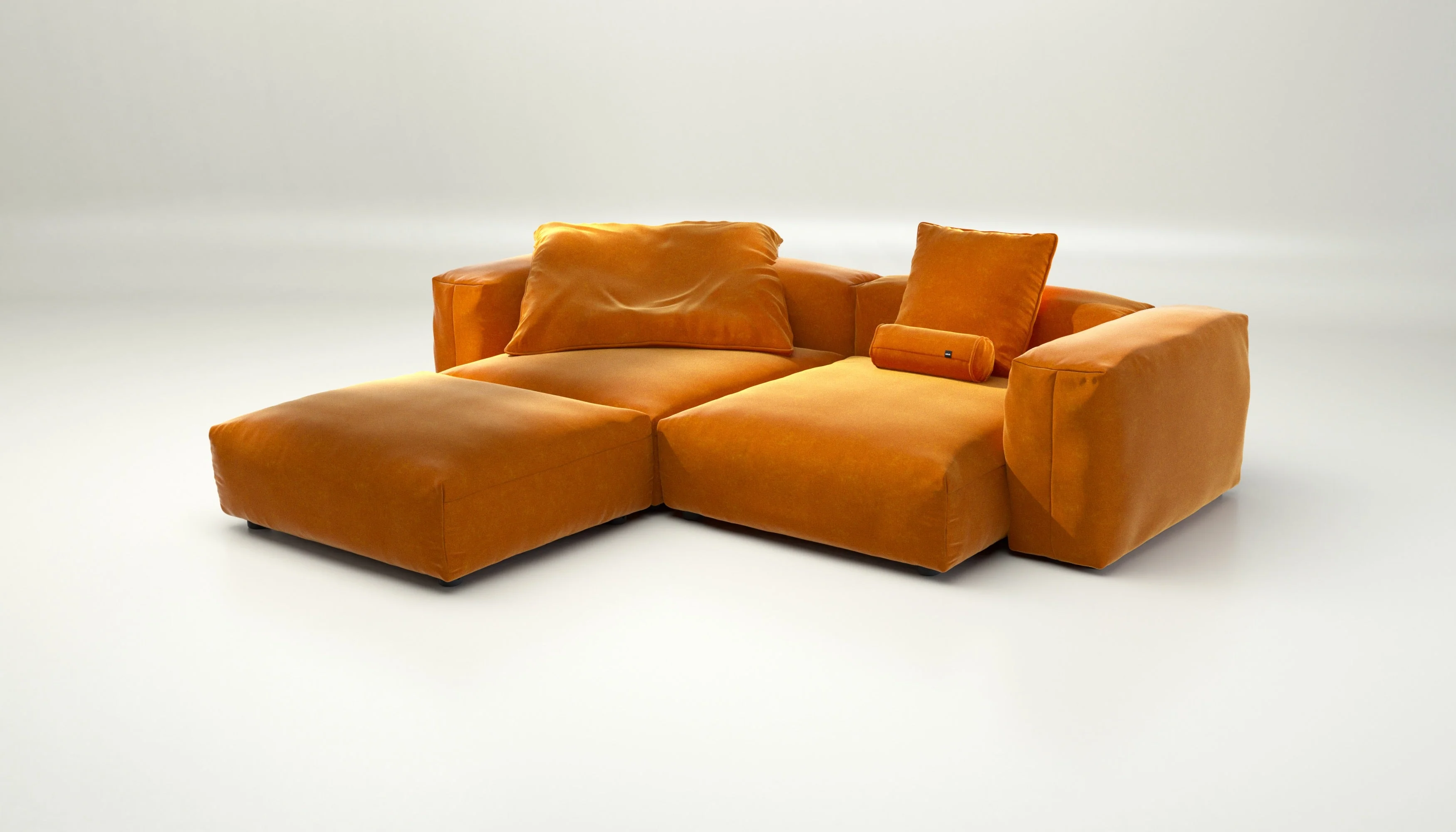 vetsak | Sofa Set 03 - Suave - Orange Blaze | Modulares Sofa | 3.5 Sitzer | Big Sofa | Ecksofa - Image 3