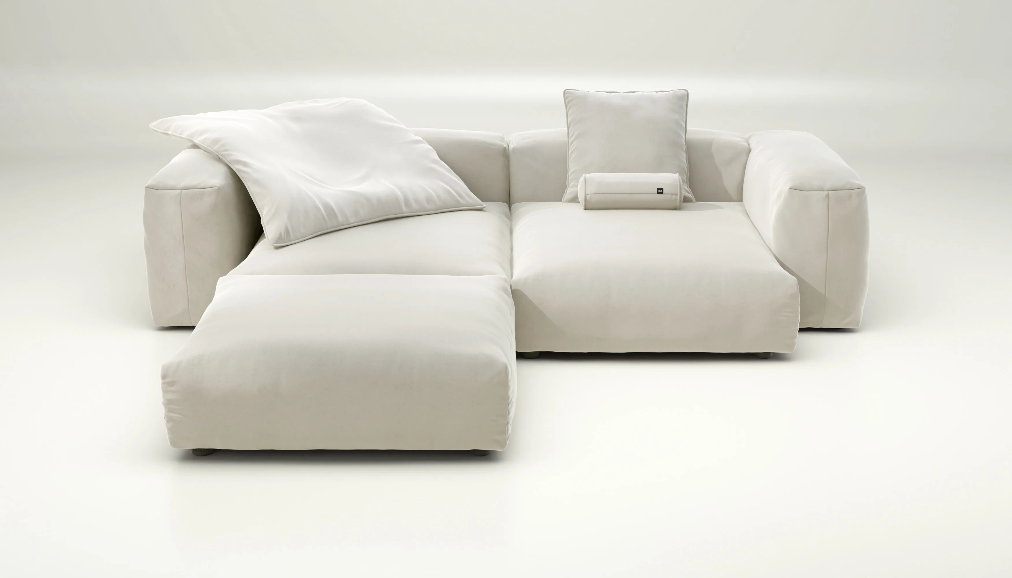 vetsak | Sofa Set 03 - Suave - Pearl | Modular Sofa | 3.5 Seater | Big Sofa | Corner Sofa