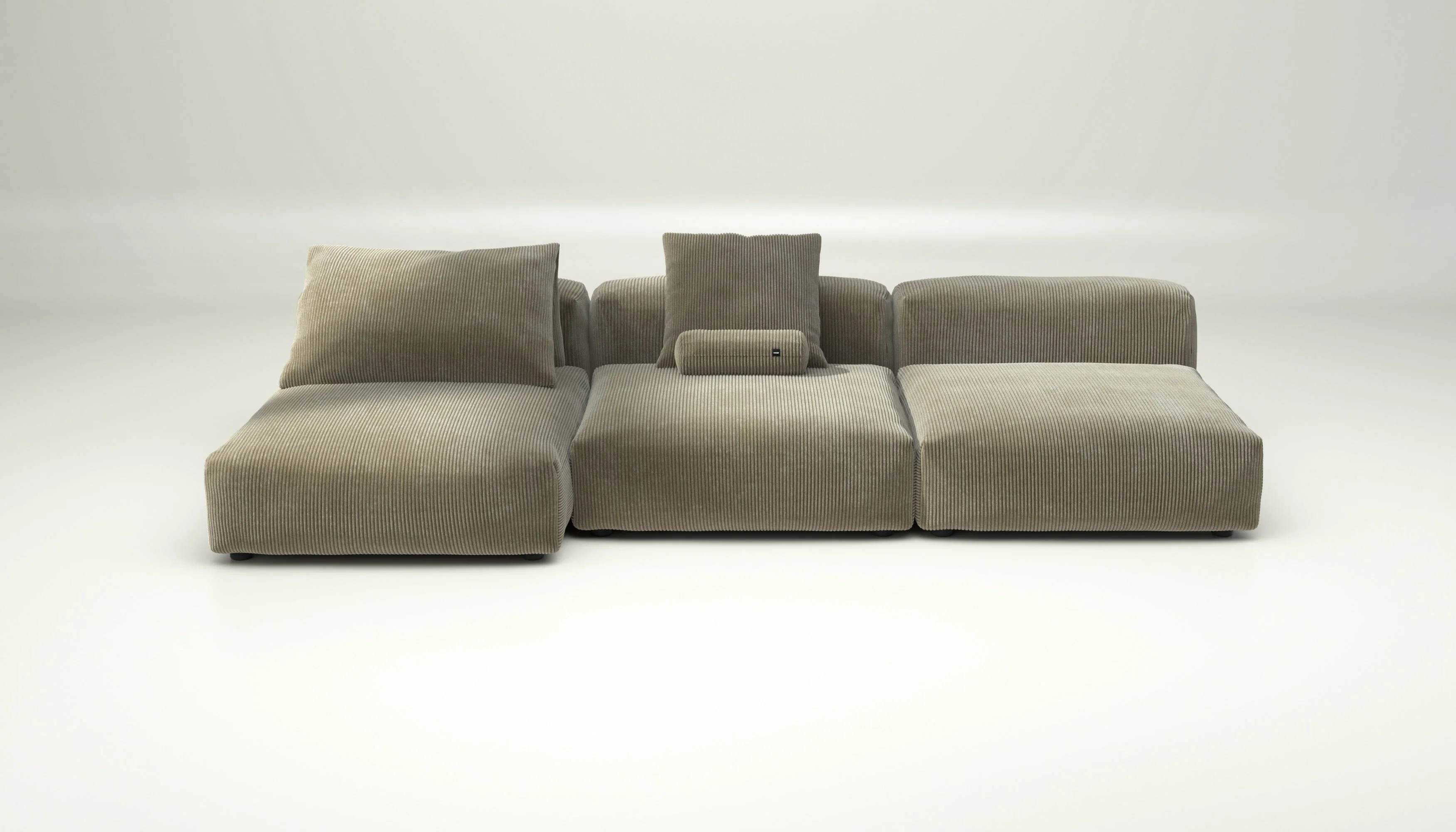 vetsak | Sofa Set 04 - Cord Velour - Khaki | Modulares Sofa | 5 Sitzer | Big Sofa